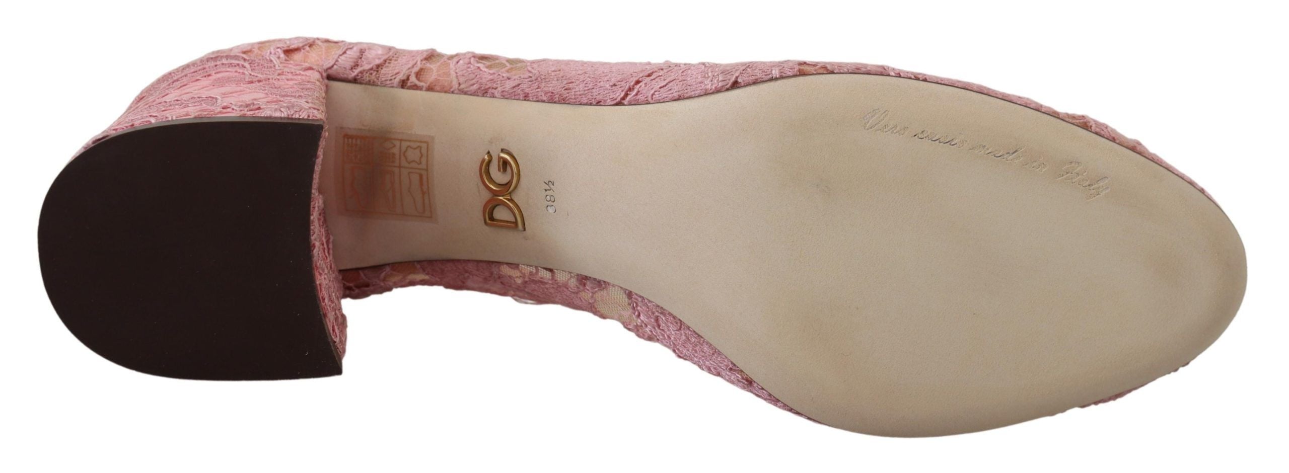 Pink Taormina Lace Crystal Pumps Pastel Shoes - ventzia