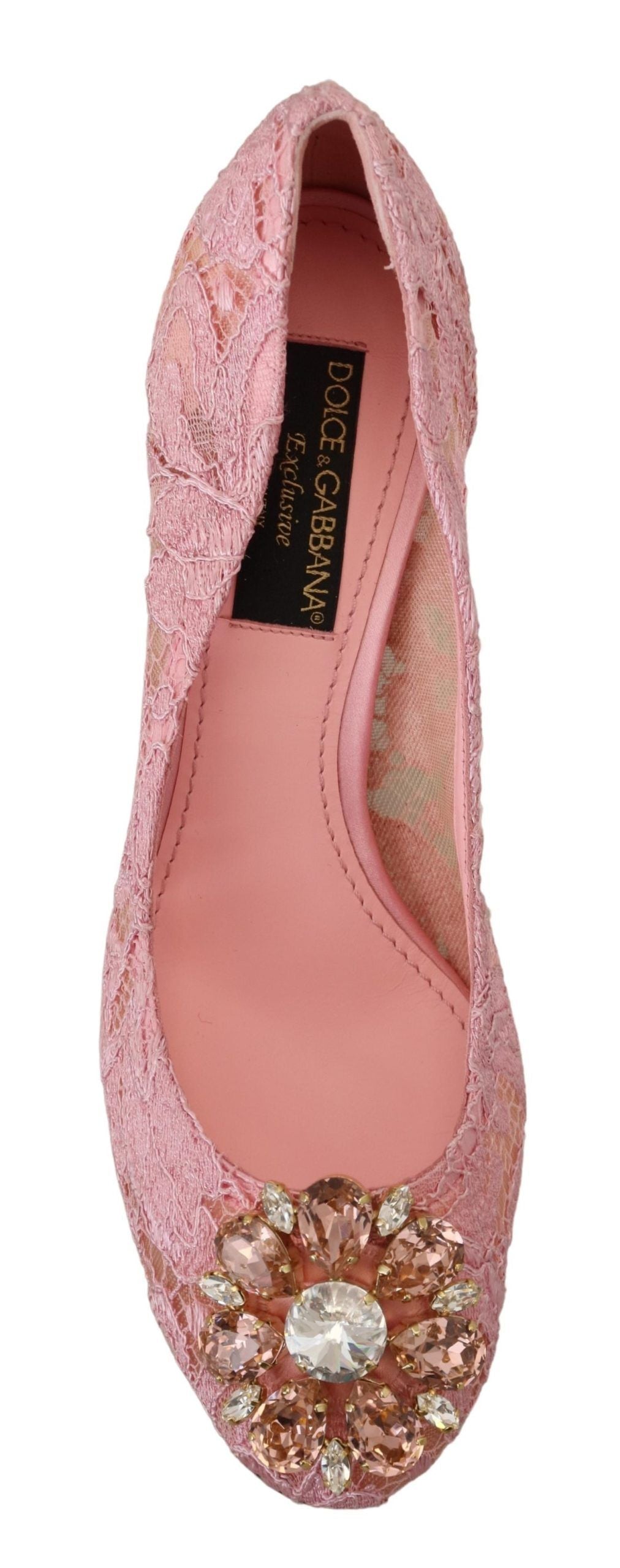 Pink Taormina Lace Crystal Pumps Pastel Shoes - ventzia