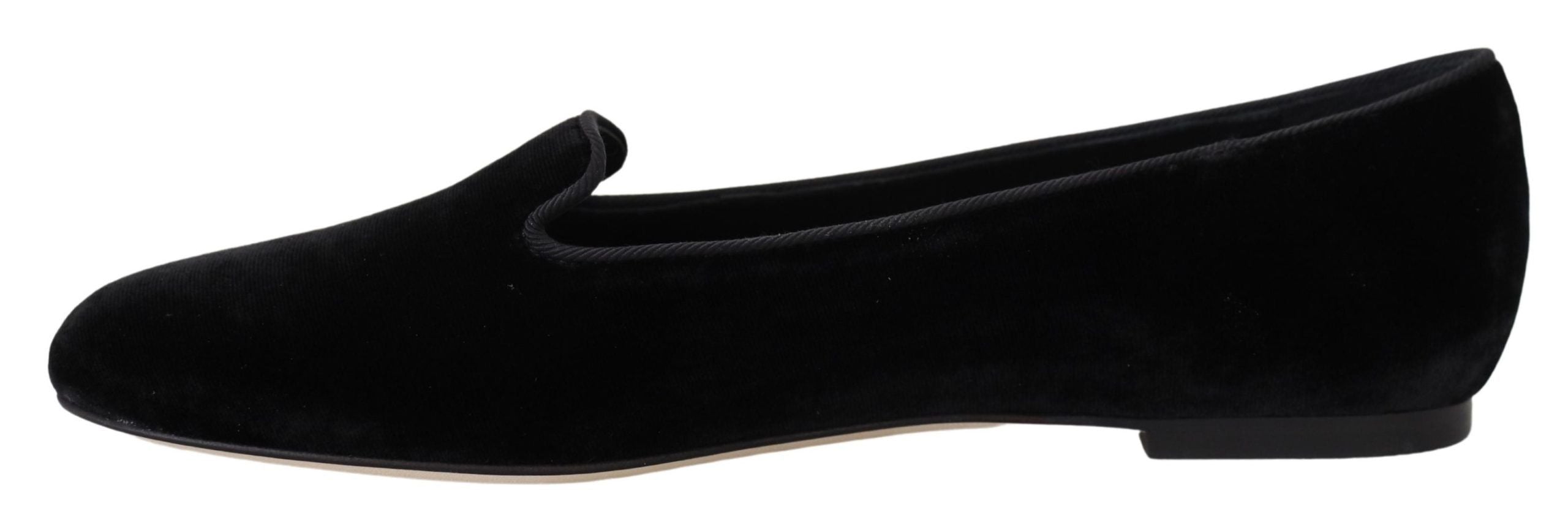 Black Velvet Slip Ons Loafers Flats Shoes - ventzia