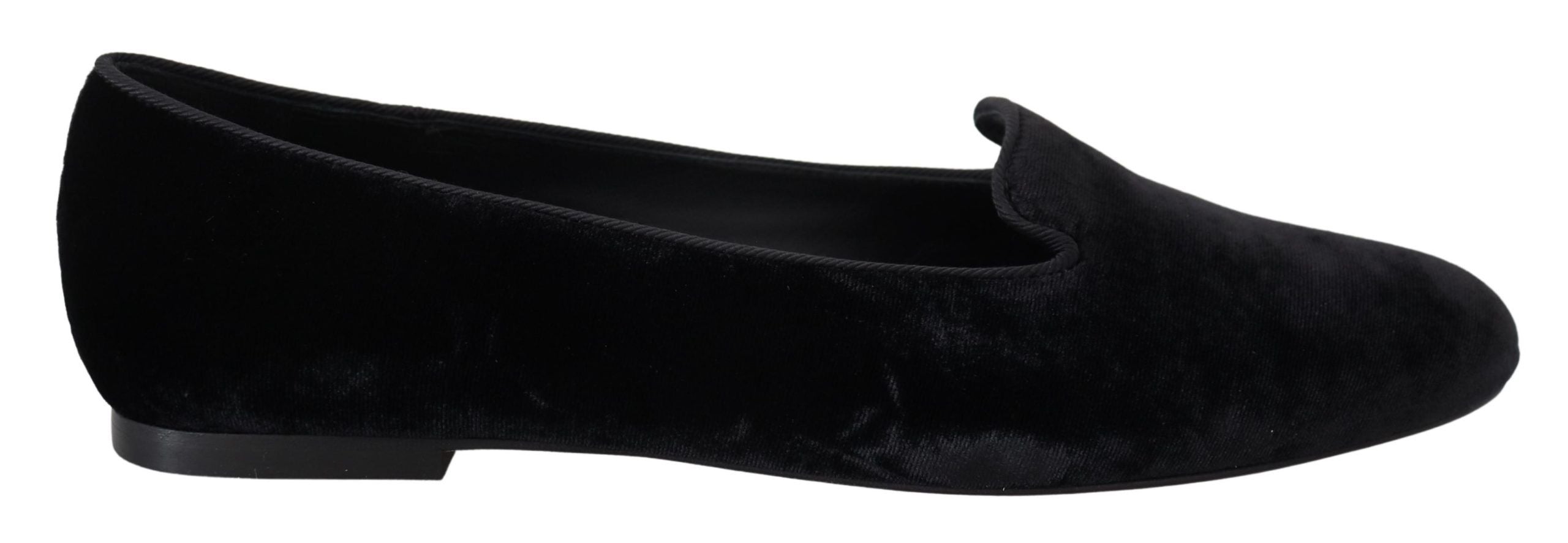 Black Velvet Slip Ons Loafers Flats Shoes - ventzia
