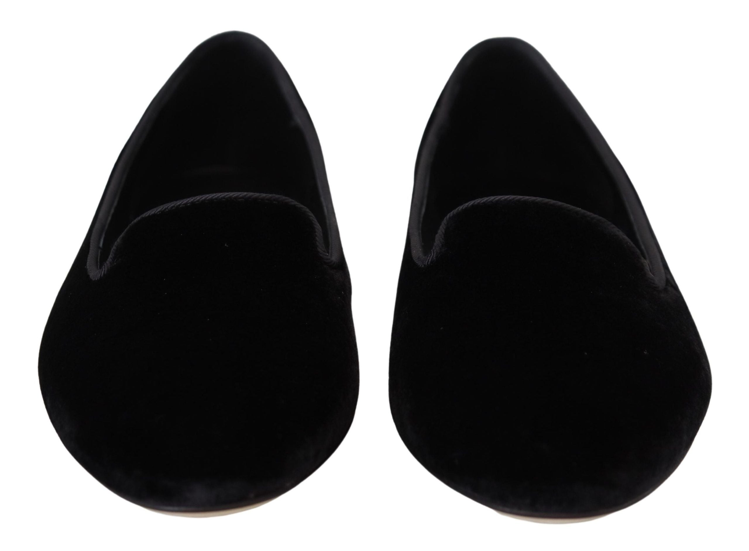 Black Velvet Slip Ons Loafers Flats Shoes - ventzia