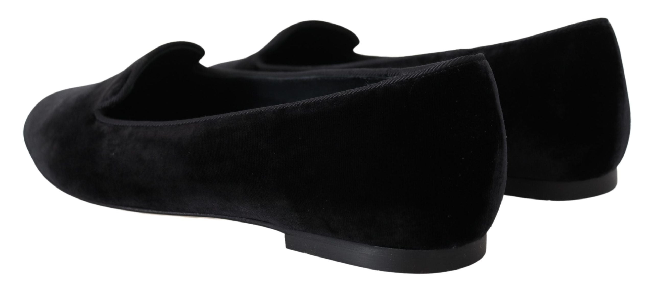 Black Velvet Slip Ons Loafers Flats Shoes - ventzia