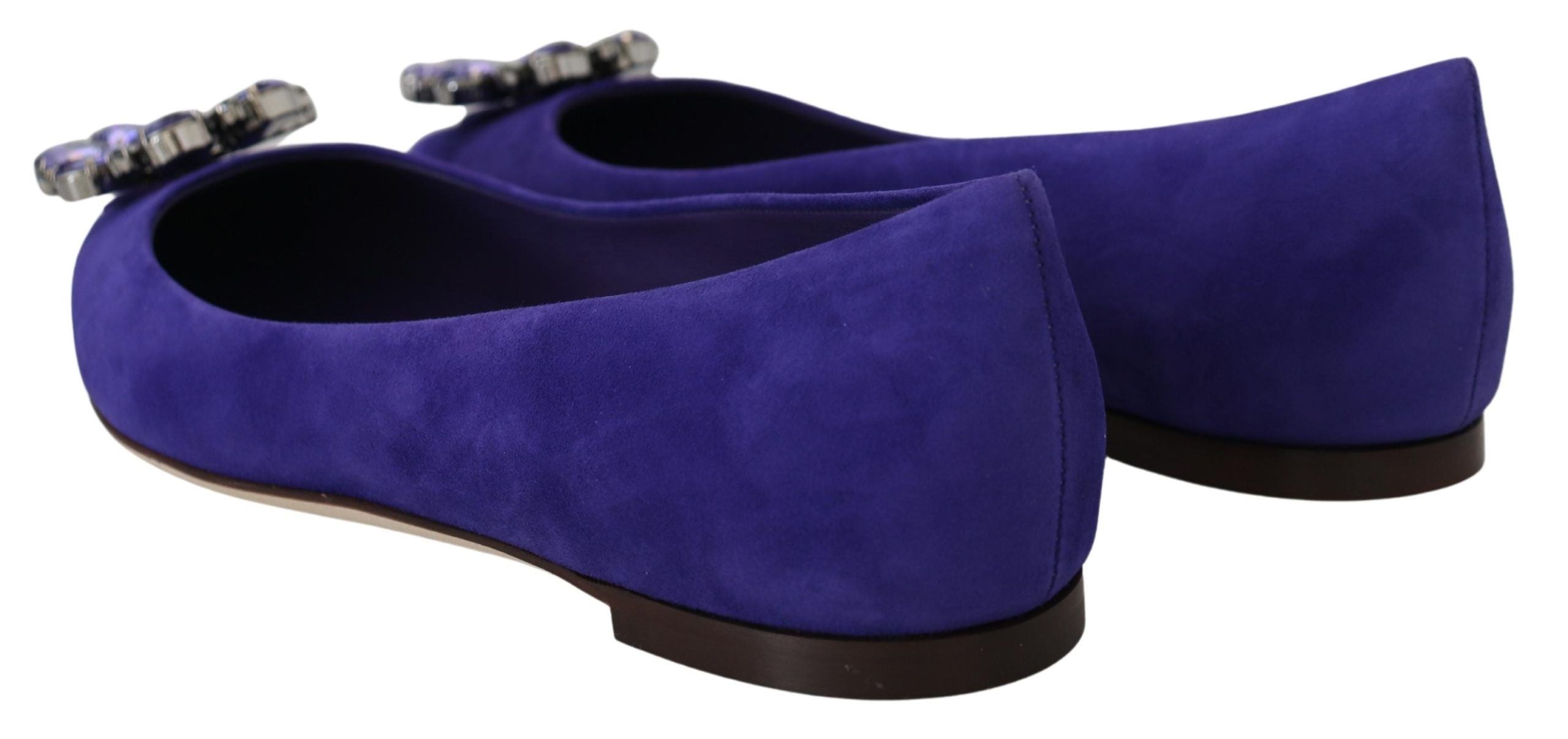 Purple Suede Crystals Loafers Flats Shoes - ventzia