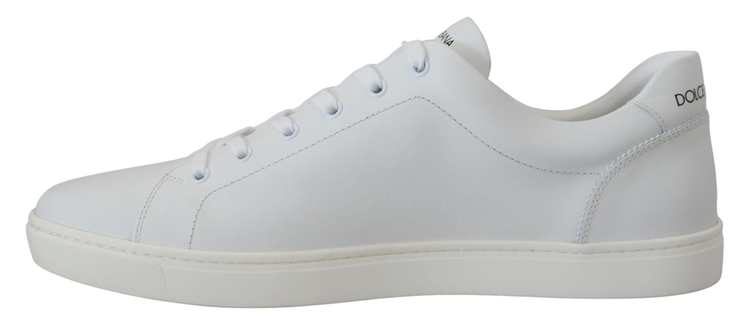 White Leather DG Logo Casual Sneakers Shoes - ventzia