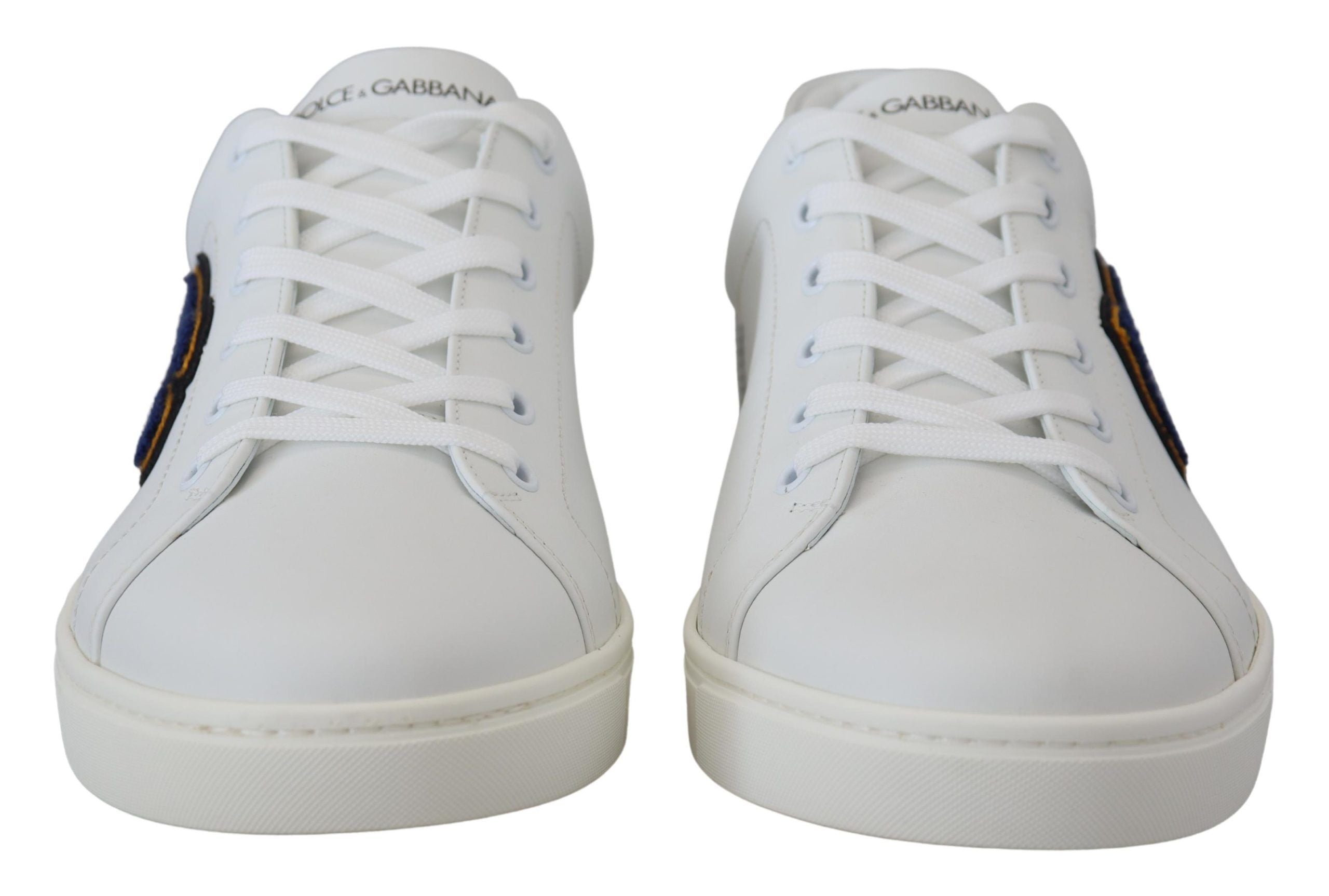 White Leather DG Logo Casual Sneakers Shoes - ventzia