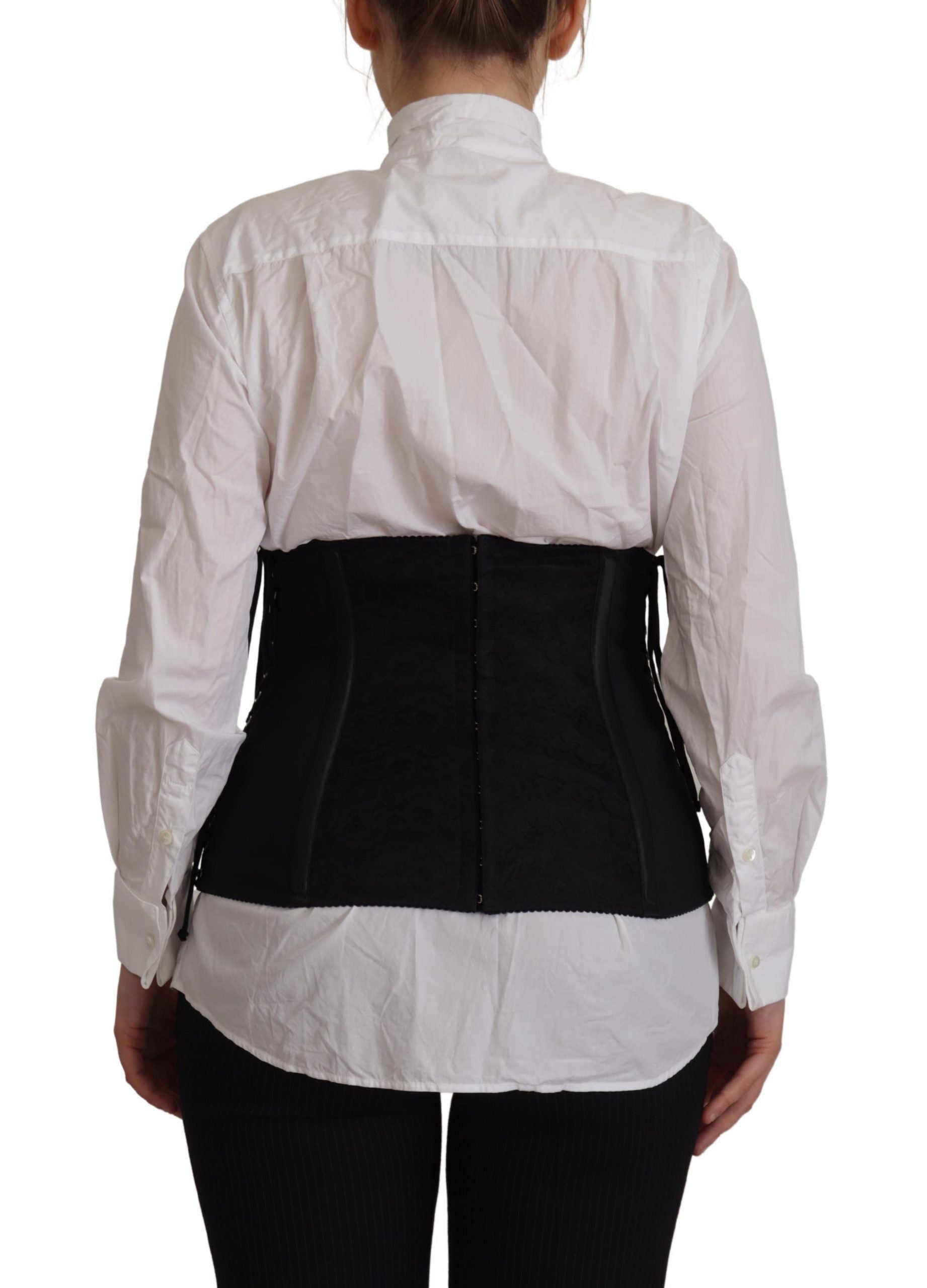 Black Corset Belt Stretch Waist Strap Top - ventzia