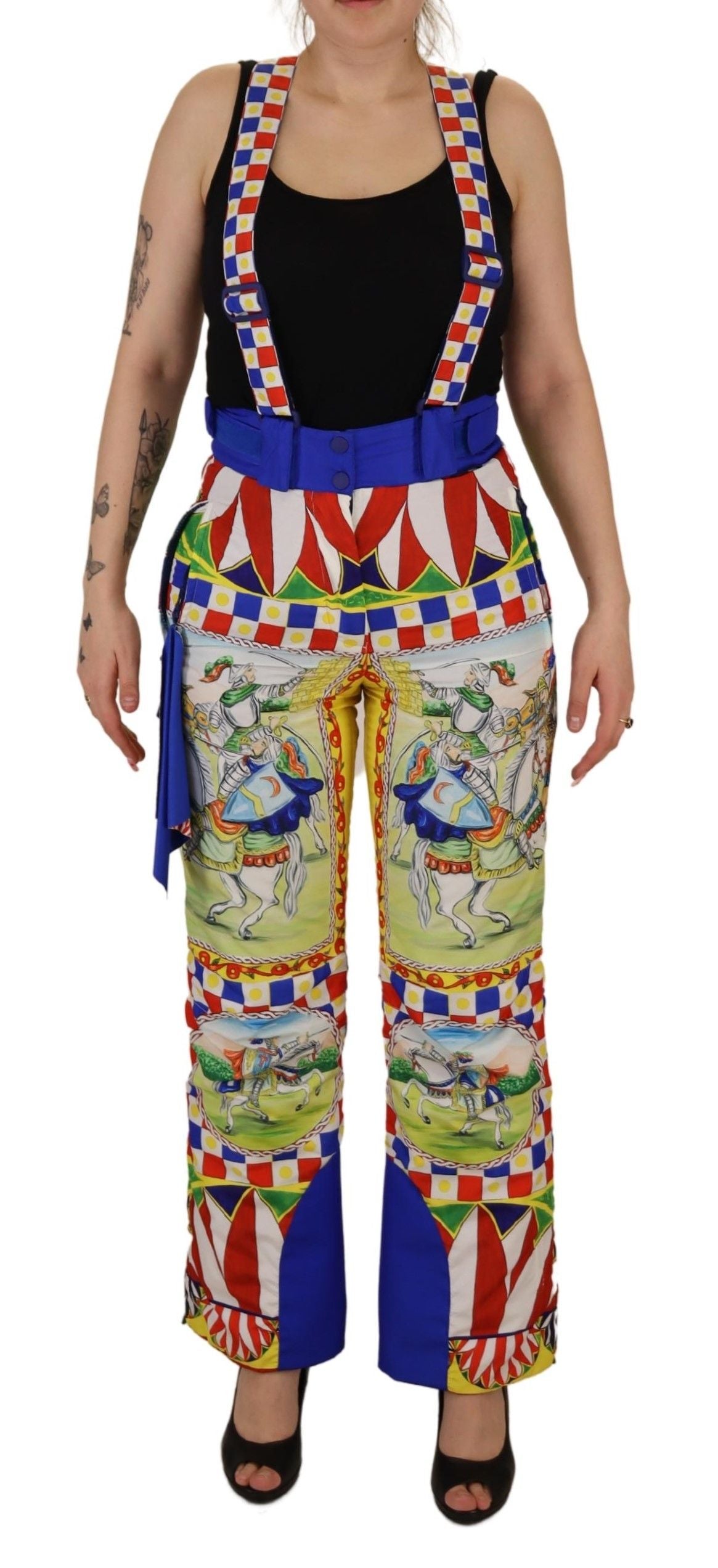 Multicolor Printed Snow Trouser Pants - ventzia
