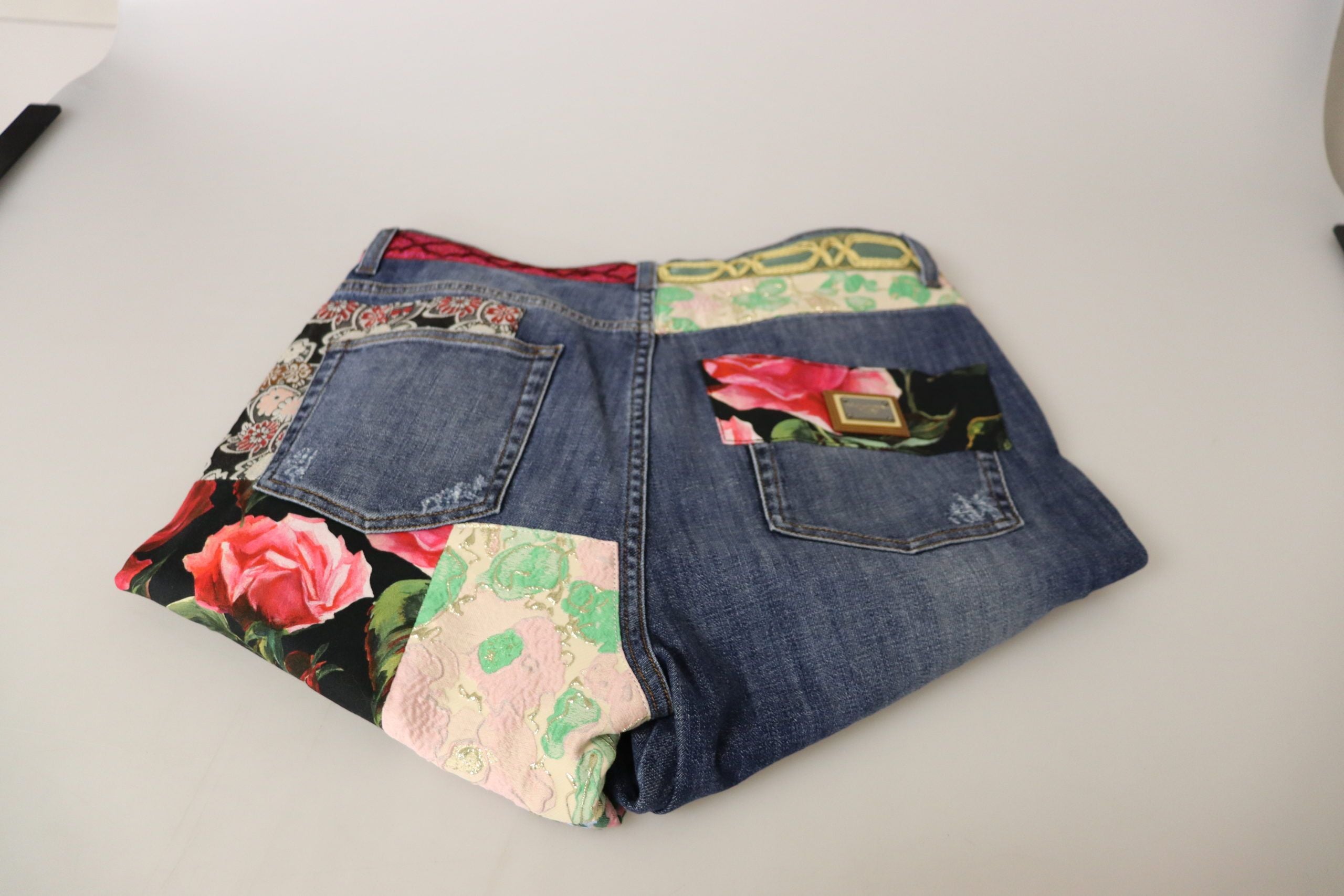 Blue Patchwork High Waist Denim Jeans - ventzia