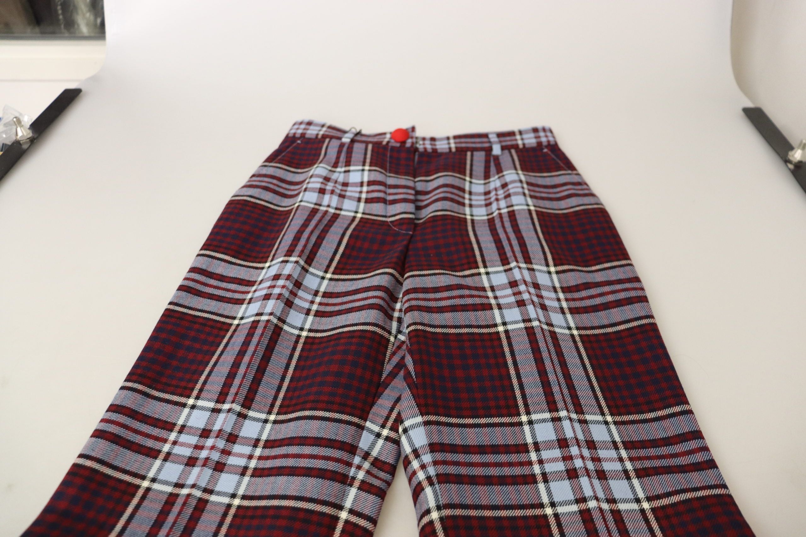 Gray Checked High Waist Cropped Trouser Pants - ventzia