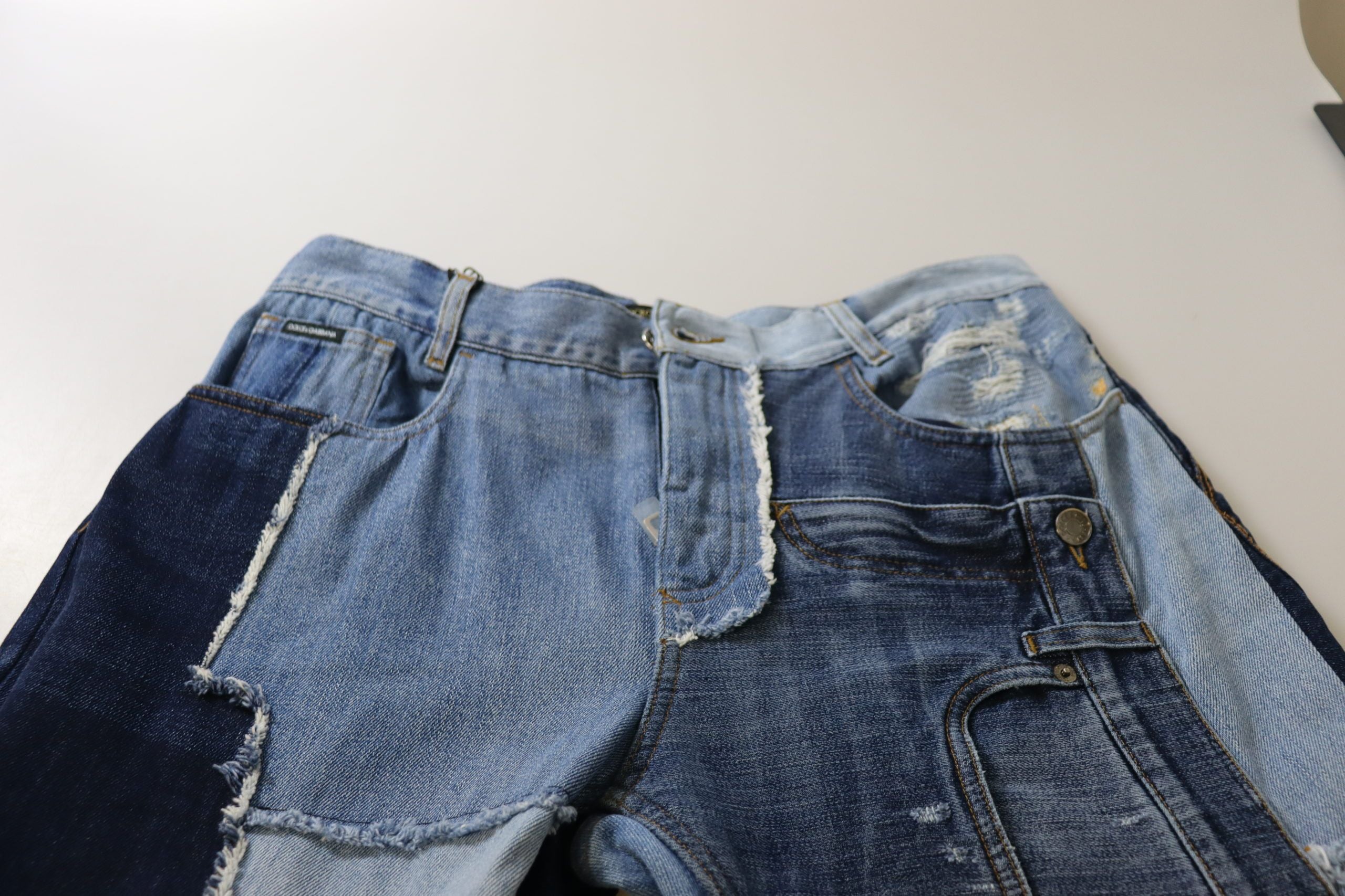 Multicolor Patchwork High Waist Denim Jeans - ventzia