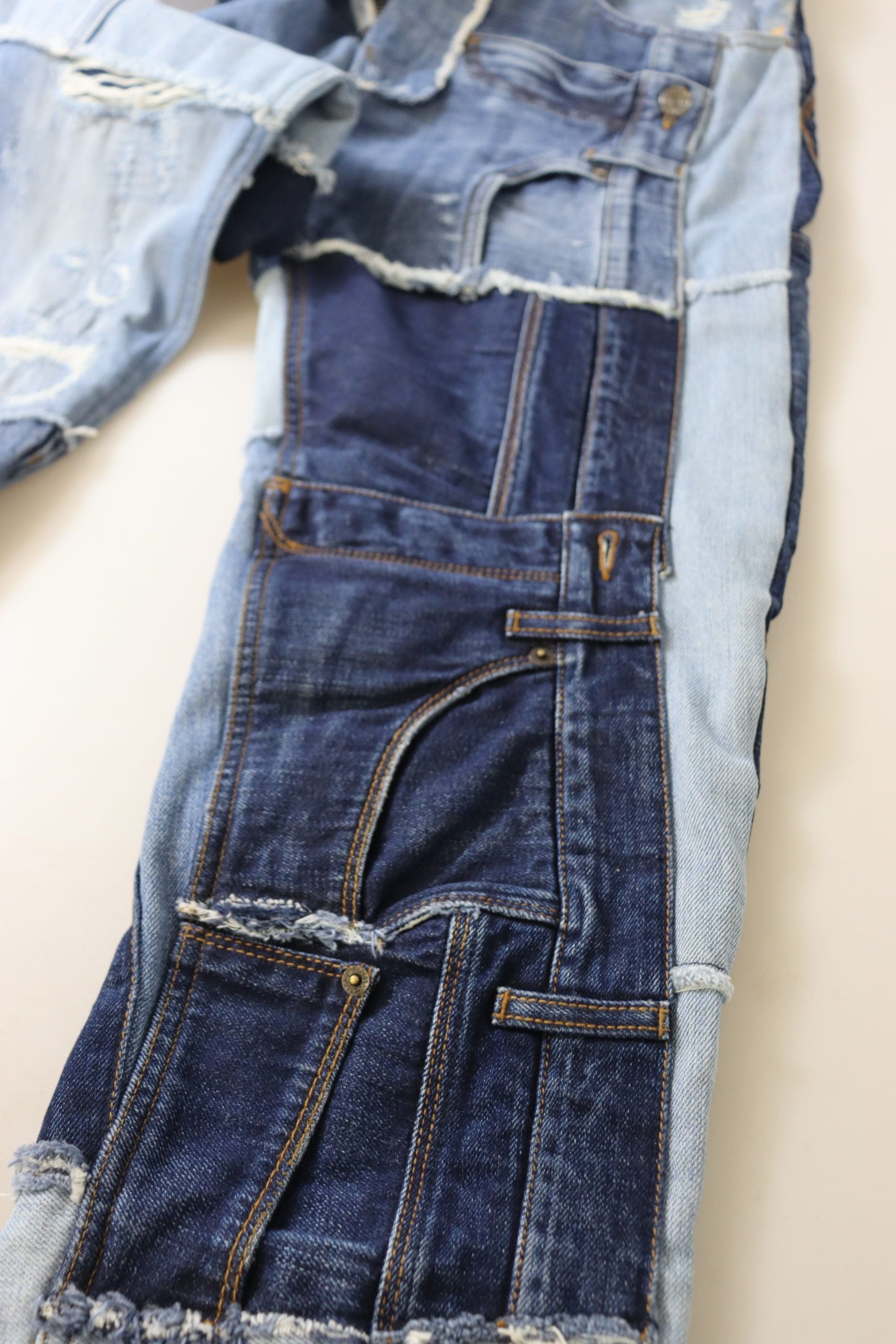 Multicolor Patchwork High Waist Denim Jeans - ventzia