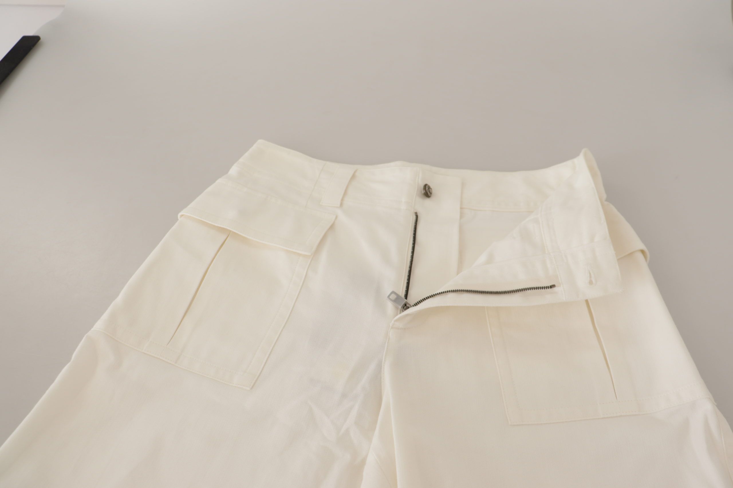 White High Waist Tapered Women Cotton Pants - ventzia