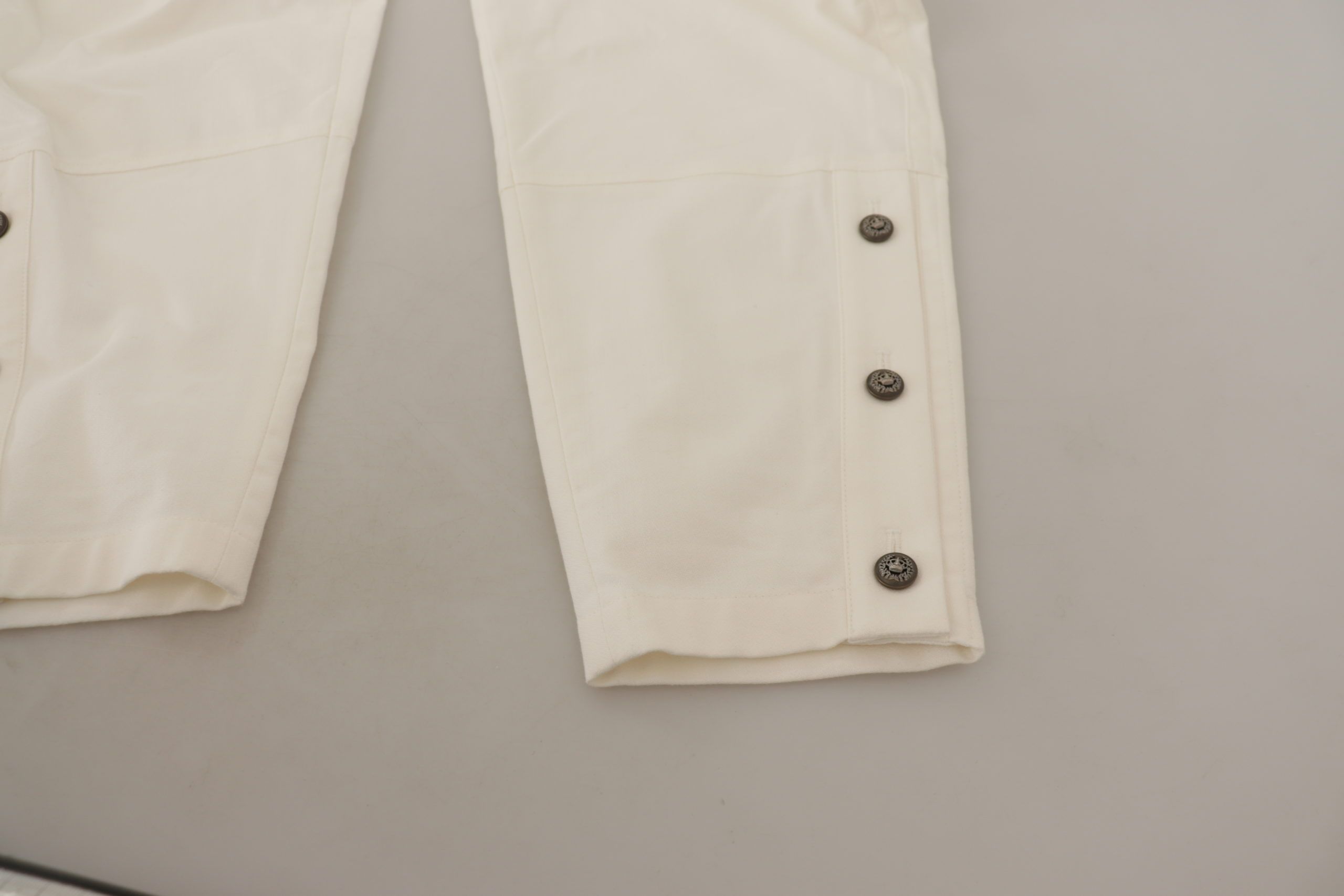White High Waist Tapered Women Cotton Pants - ventzia