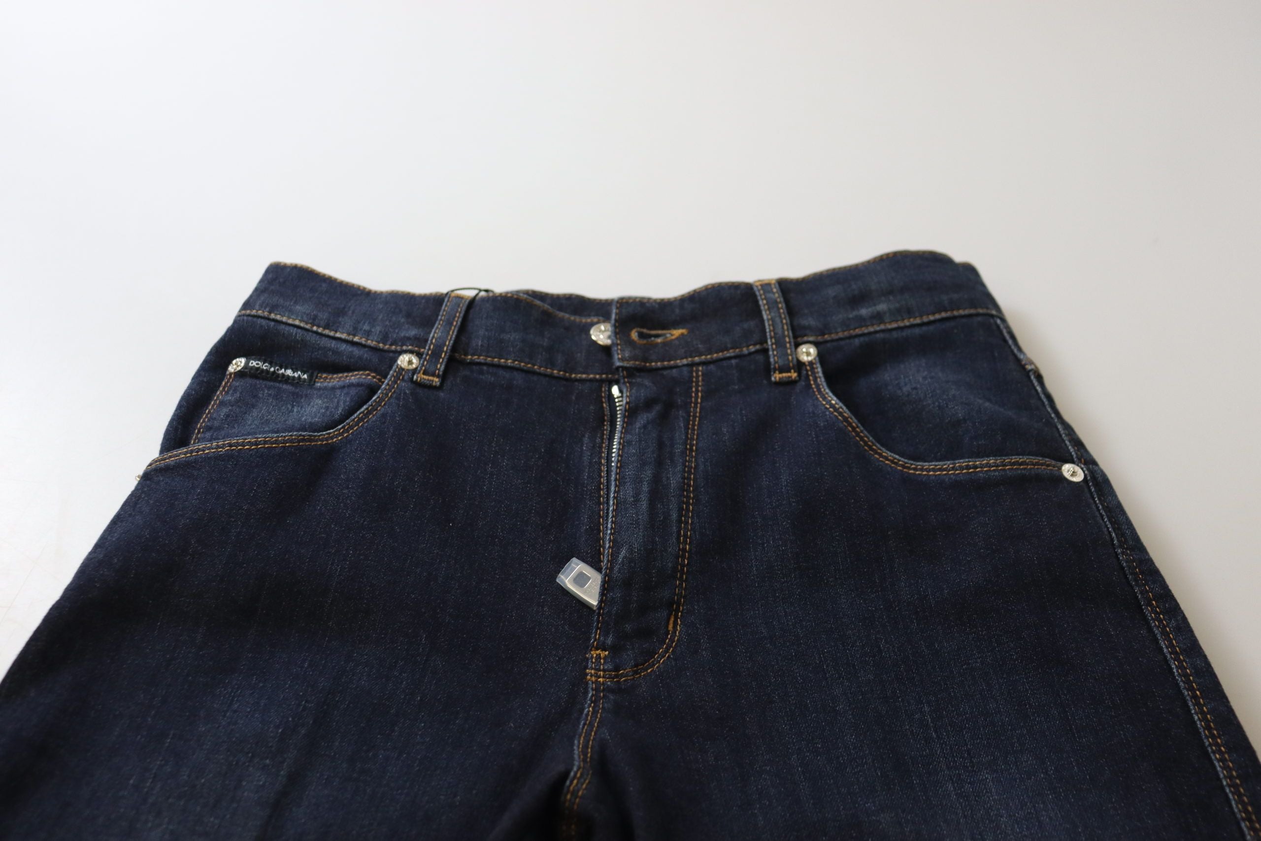 Blue Cotton High Waist Skinny Denim Jeans - ventzia