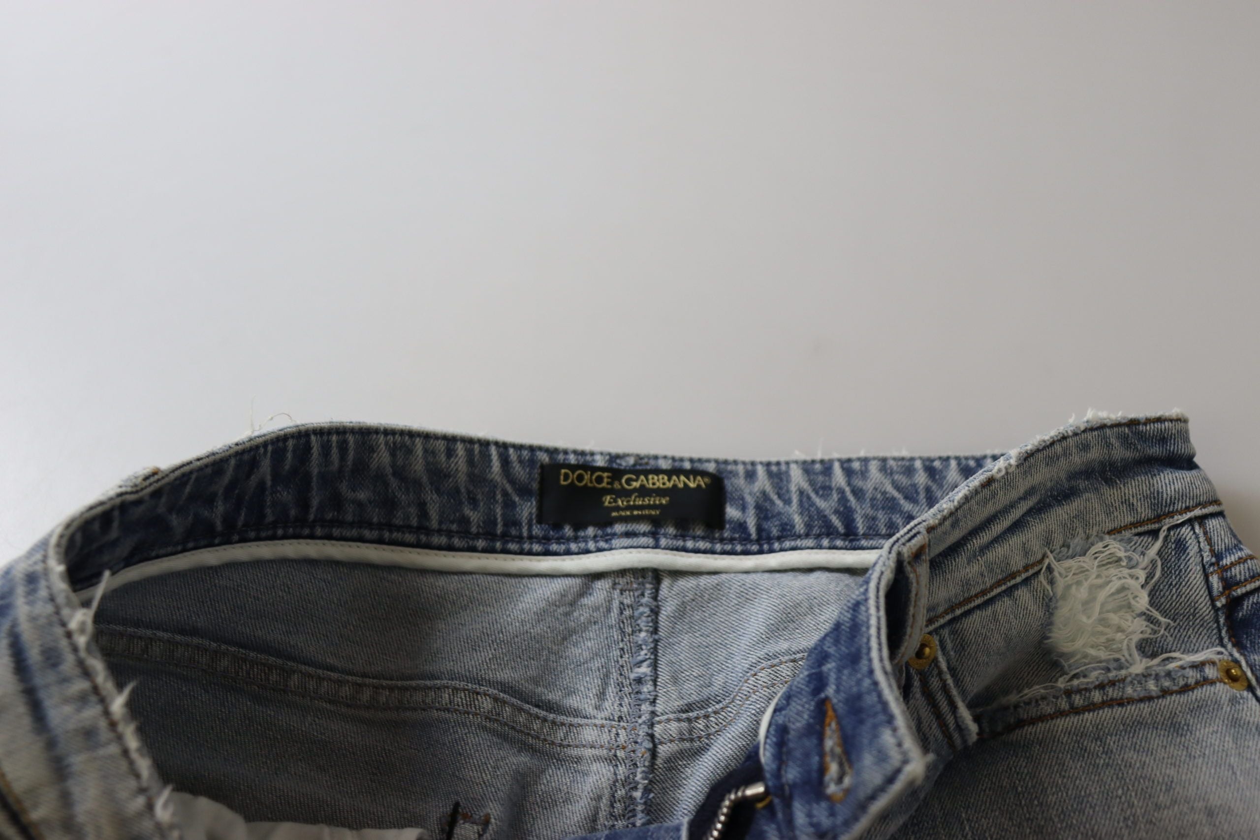 Blue Cotton Stretch Skinny Low Waist Denim Jeans - ventzia