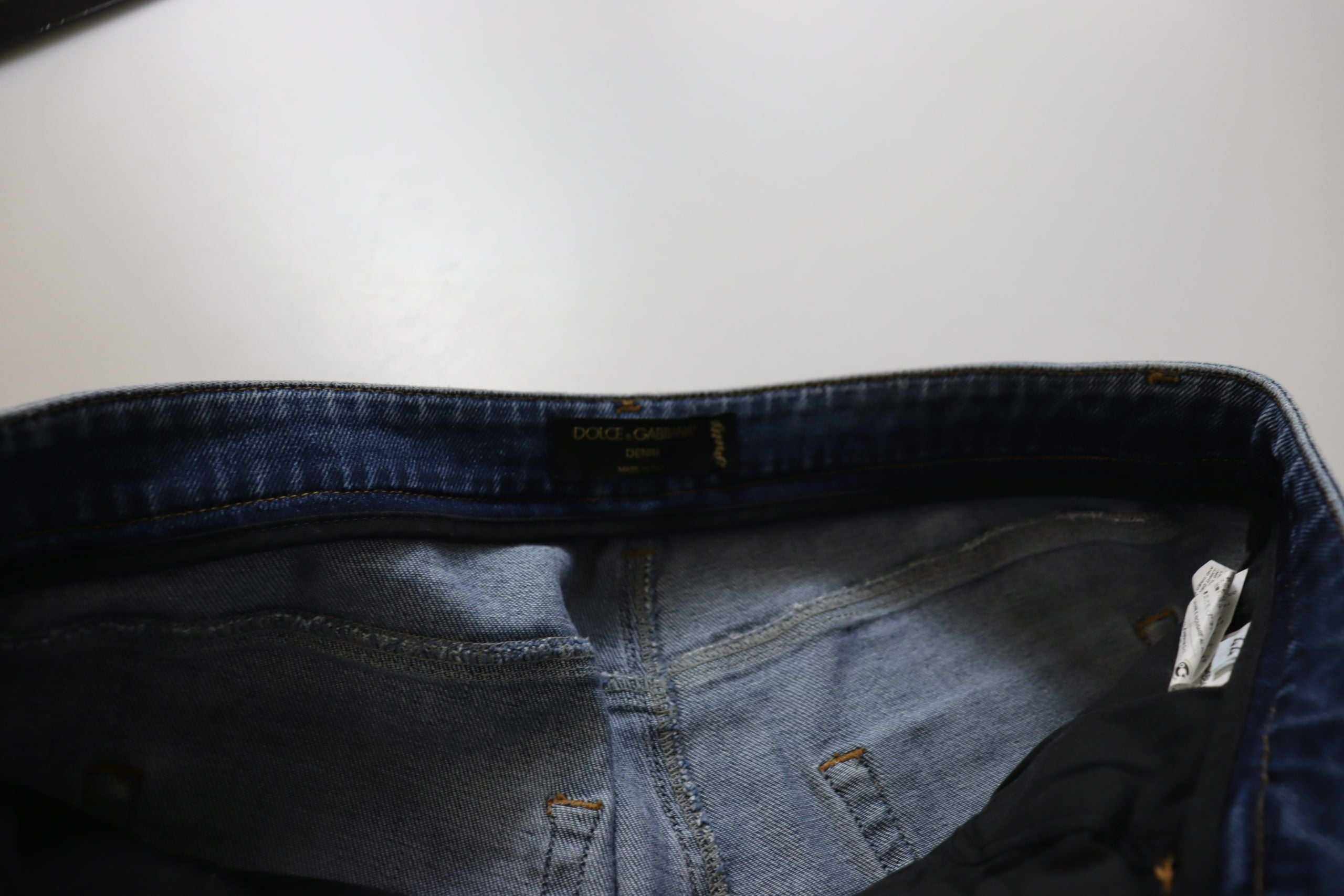 Blue Washed Cotton Skinny Low Waist Denim Jeans - ventzia