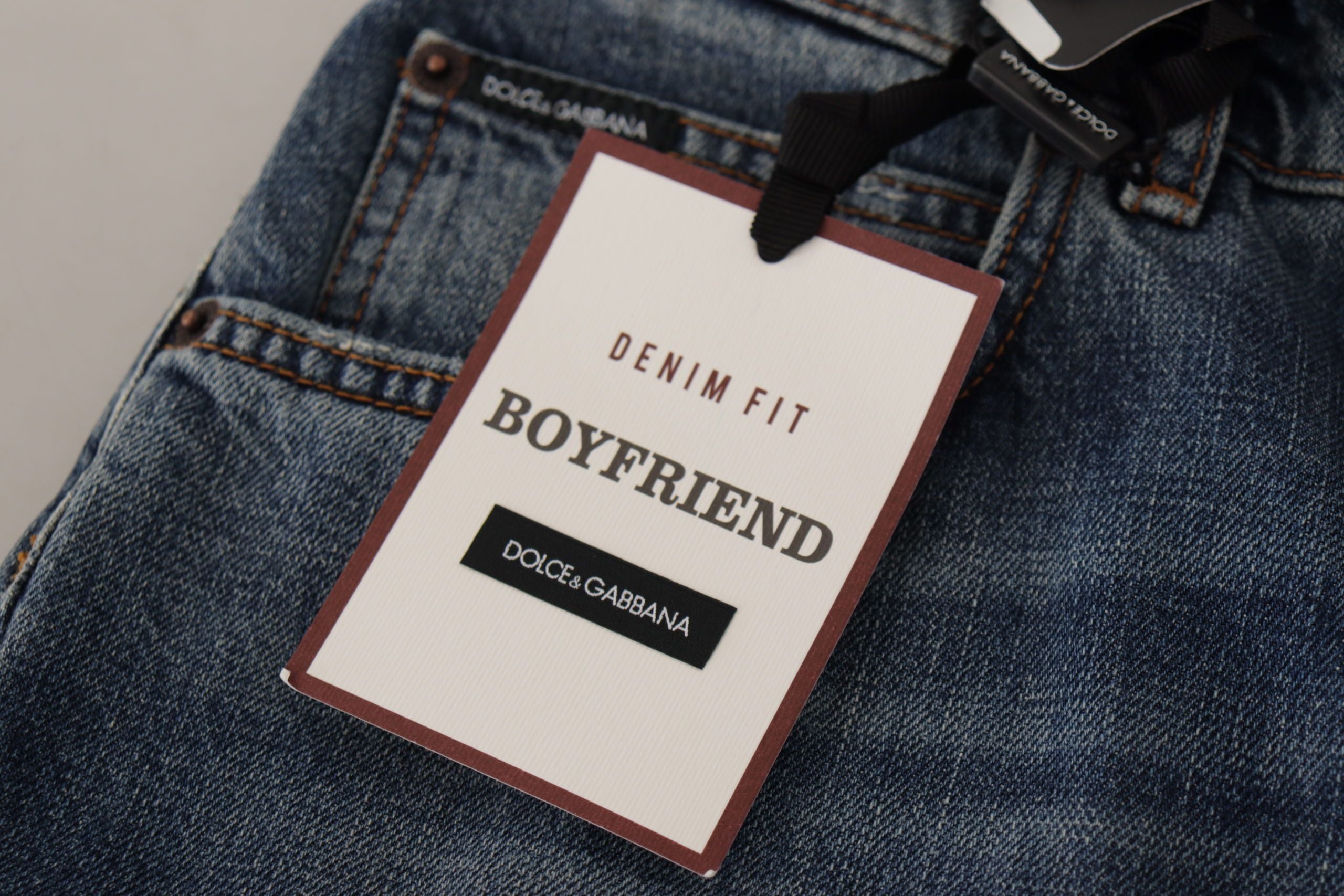 Blue Denim Baroque Heart Logo Patch Pants Jeans - ventzia