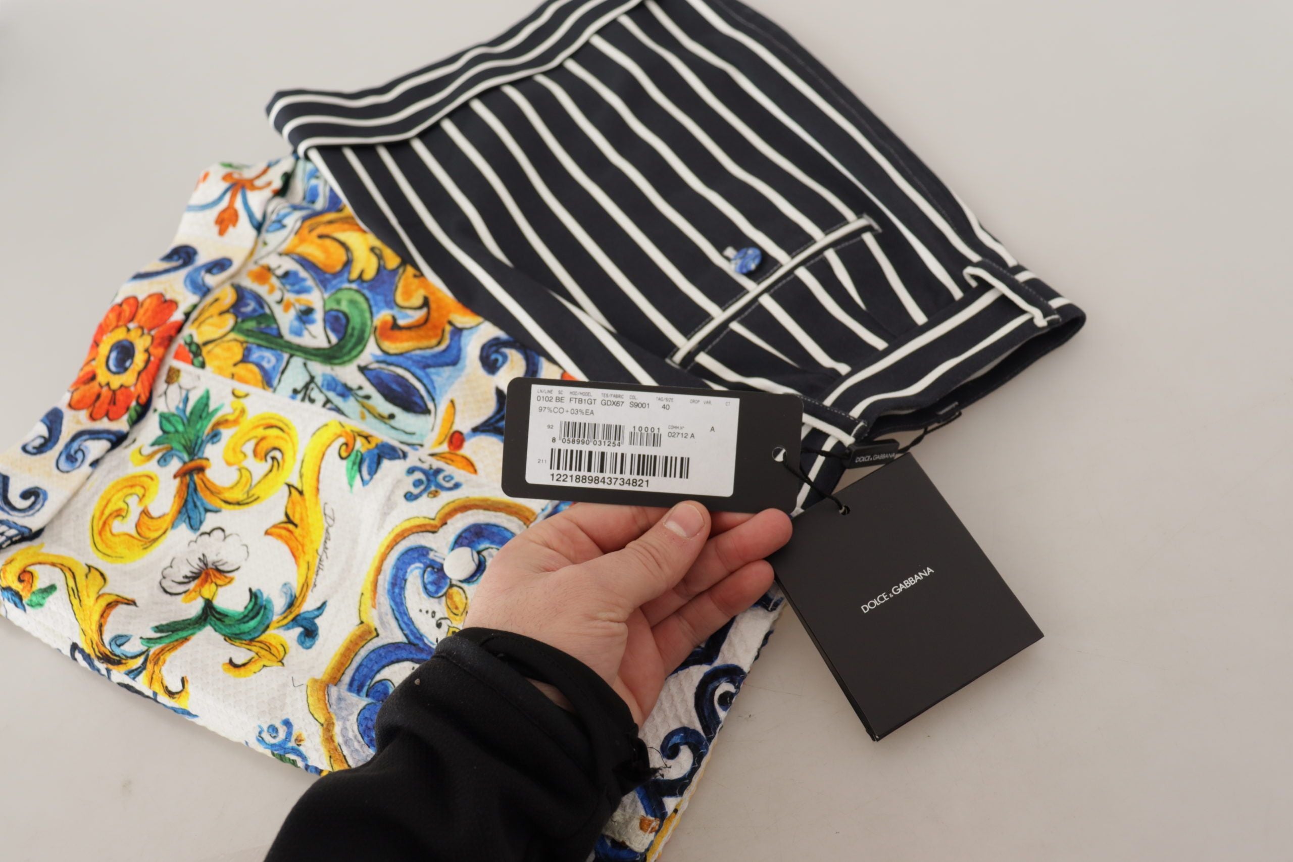 Multicolor Stripes Majolica Bermuda Shorts - ventzia