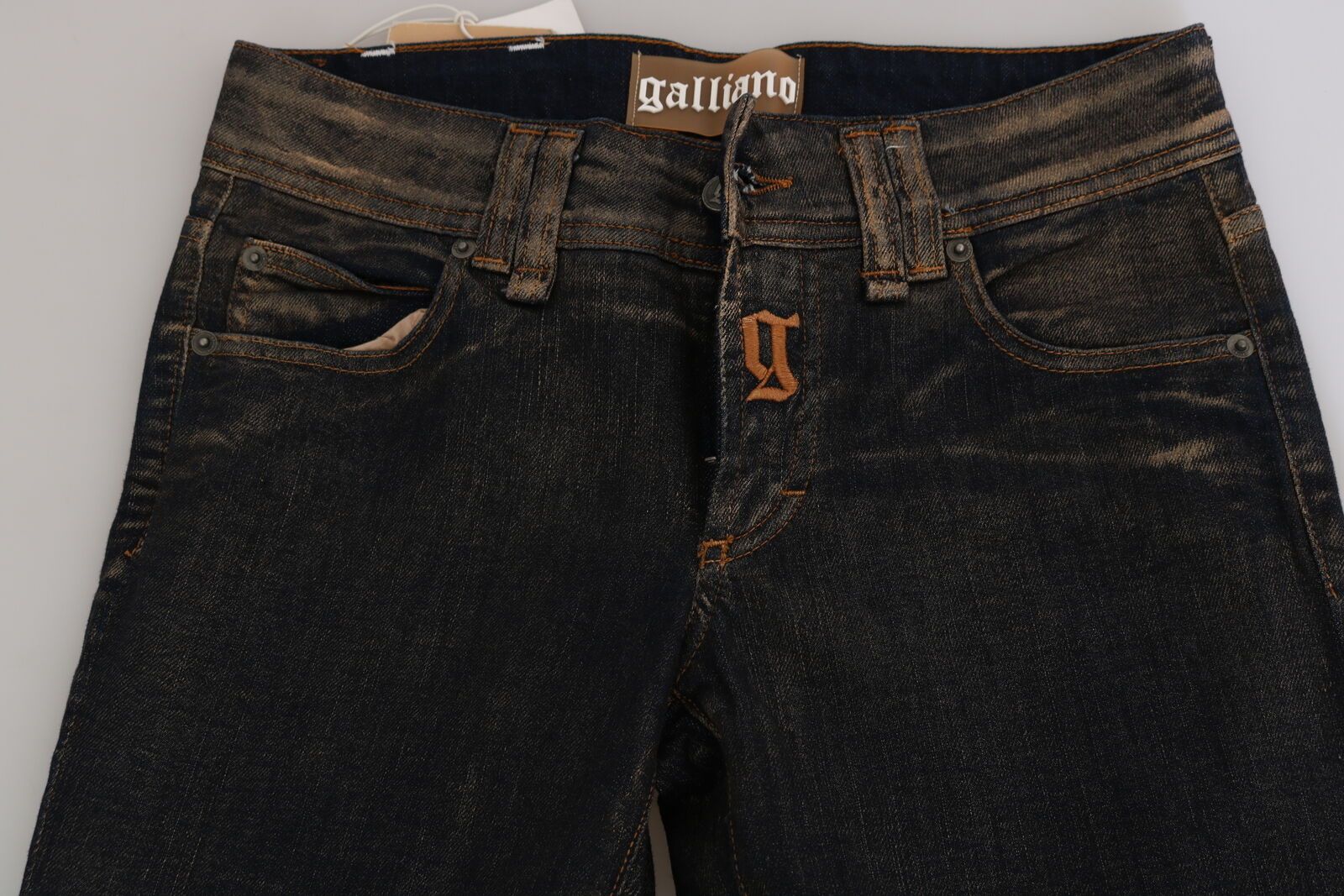 Black Washed Mid Waist Flared Denim Pants Cotton - ventzia