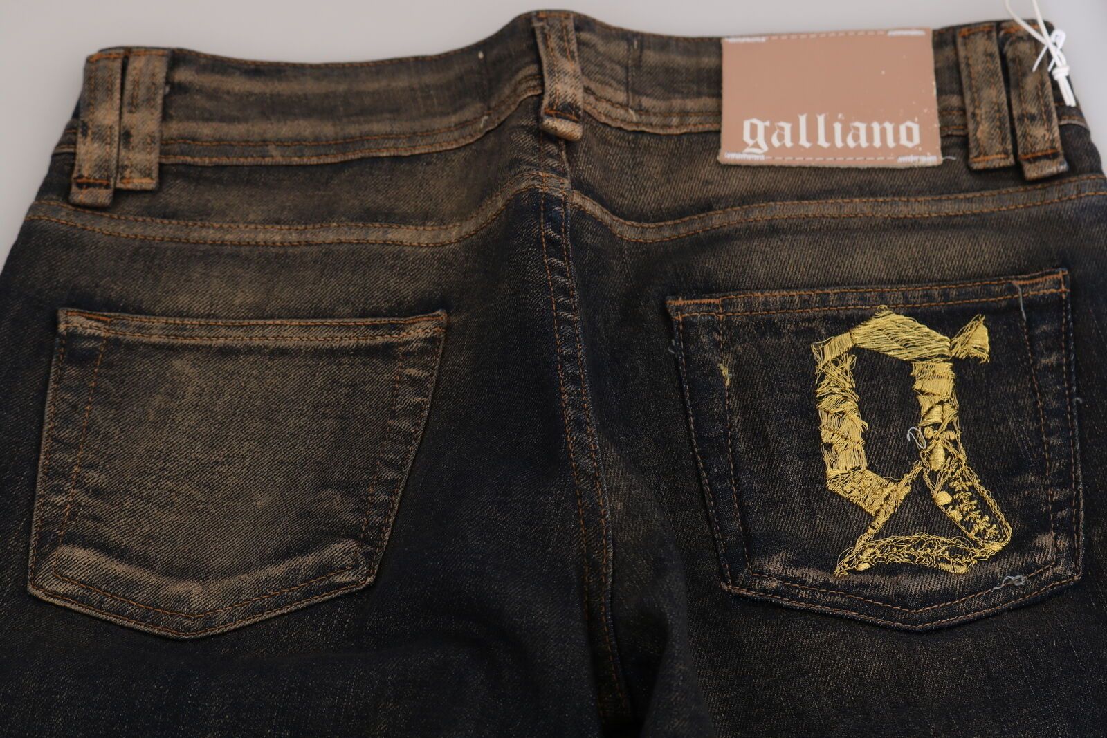 Black Washed Mid Waist Flared Denim Pants Cotton - ventzia
