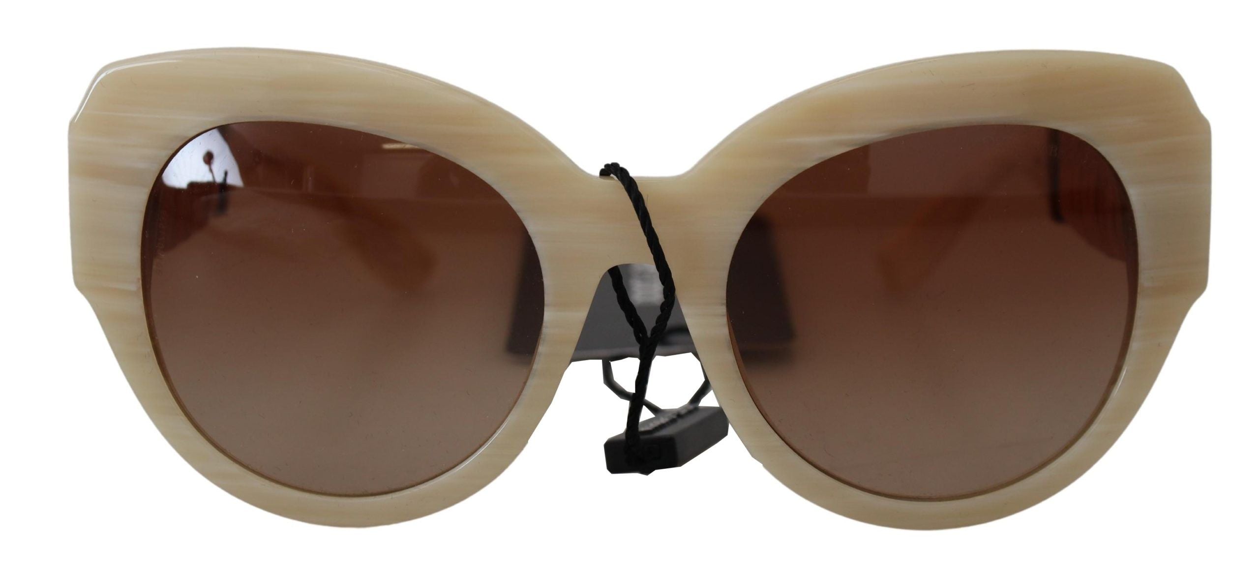 Beige Acetate Full Rim Brown Lense DG4294 Sunglasses - ventzia