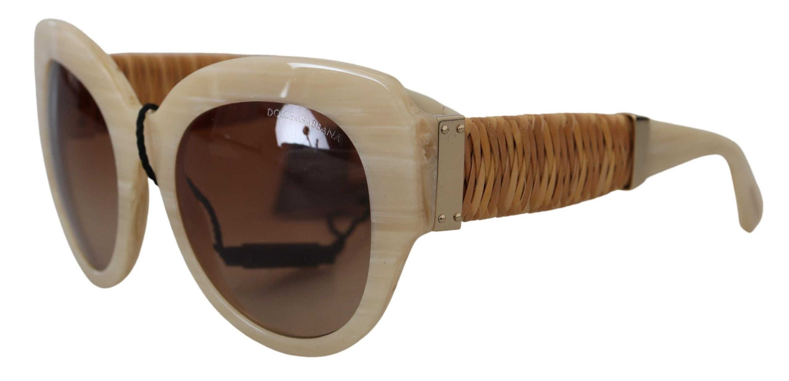 Beige Acetate Full Rim Brown Lense DG4294 Sunglasses - ventzia