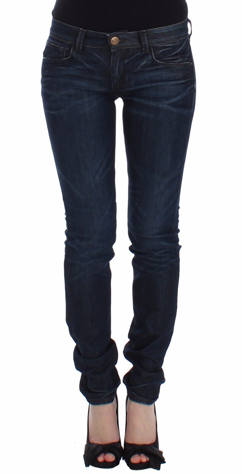 Ermanno Scervino Chic Dark Blue Skinny Jeans - ventzia