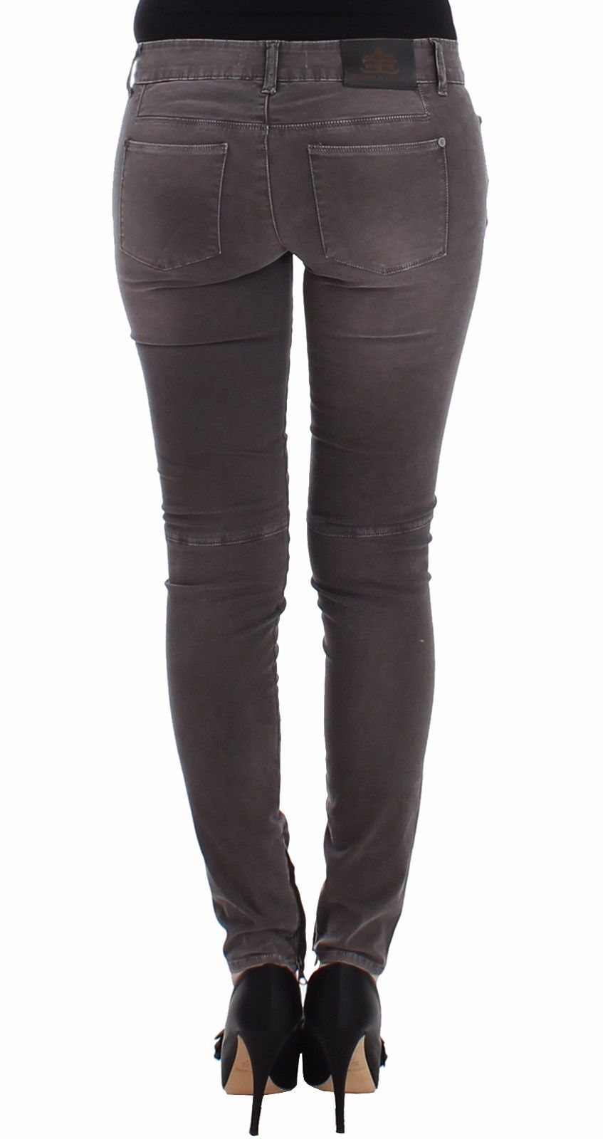 Chic Gray Slim Leg Jeans - Elegance Meets Comfort - ventzia