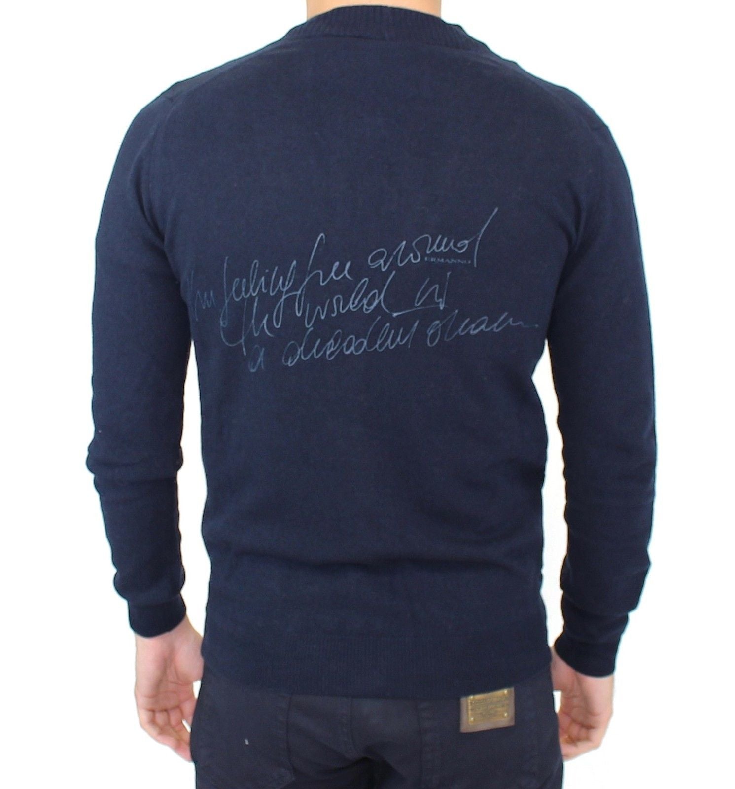 Chic Blue Wool Blend Cardigan Sweater - ventzia
