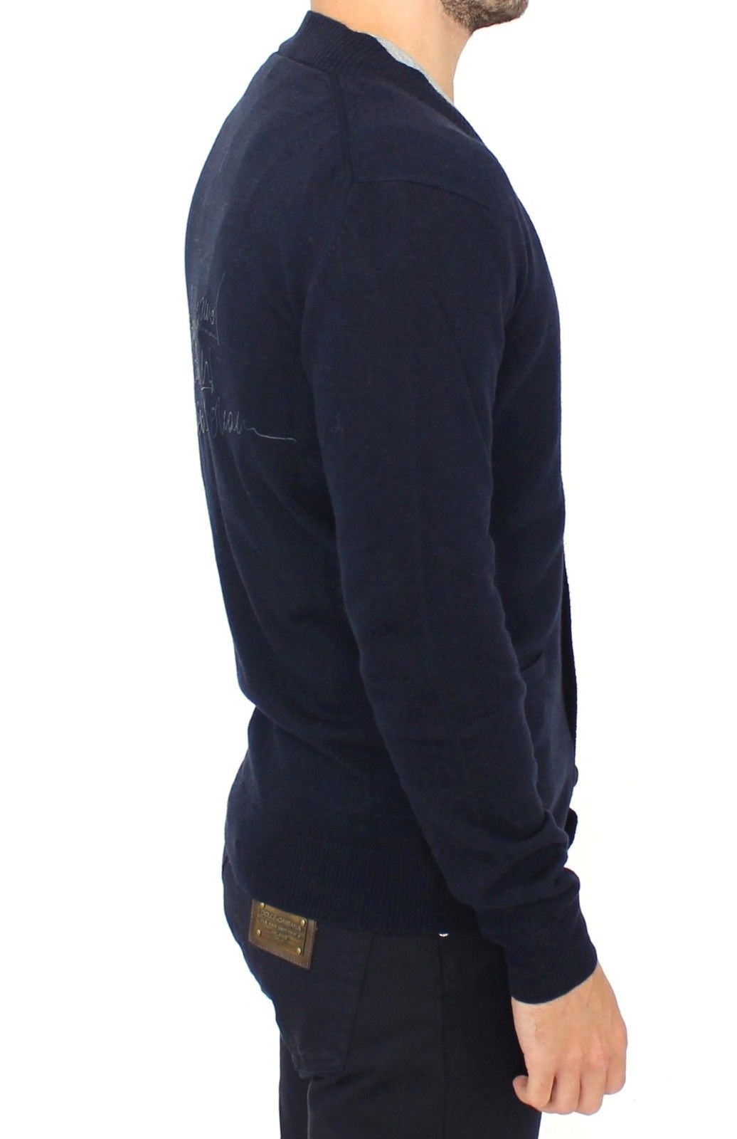 Chic Blue Wool Blend Cardigan Sweater - ventzia
