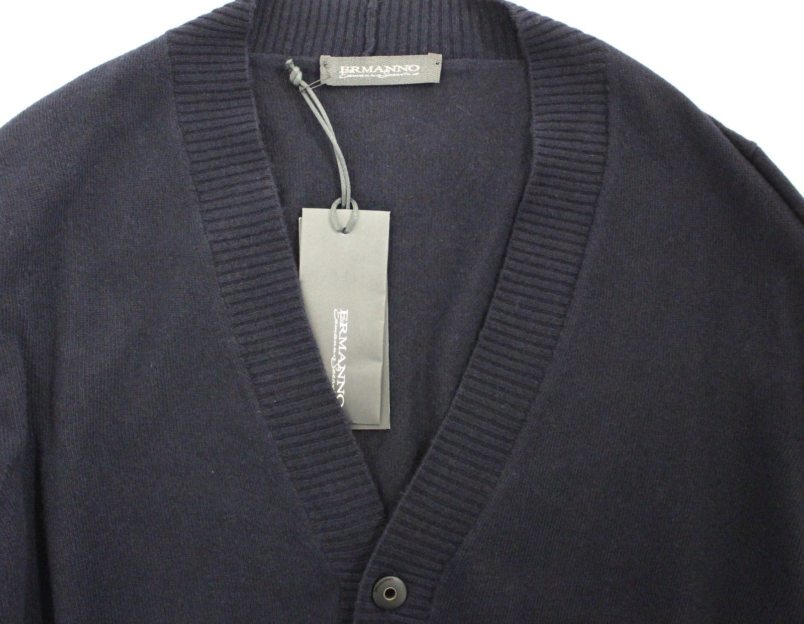 Chic Blue Wool Blend Cardigan Sweater - ventzia