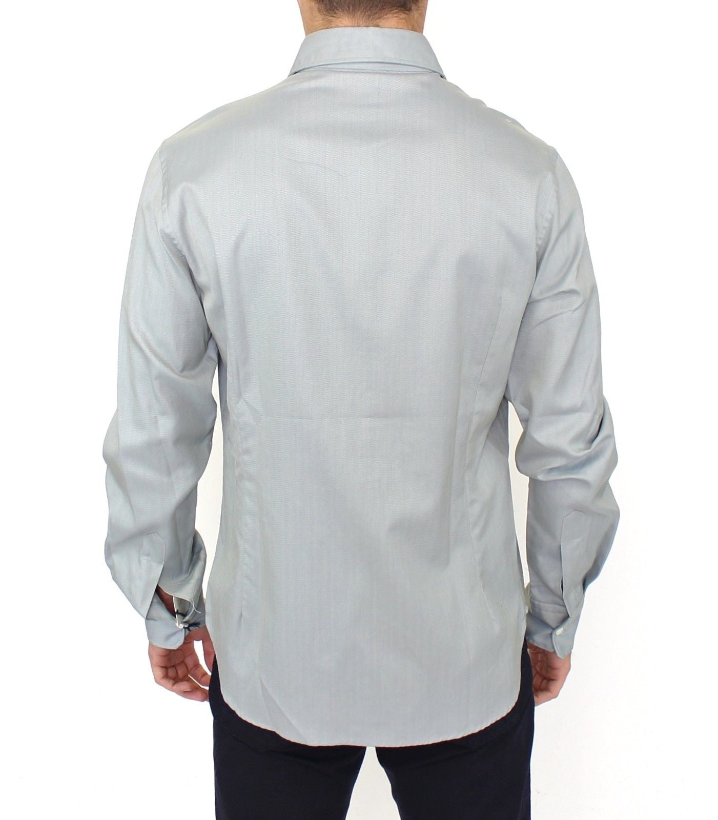 Elegance Unleashed Gray Casual Button-Front Shirt - ventzia