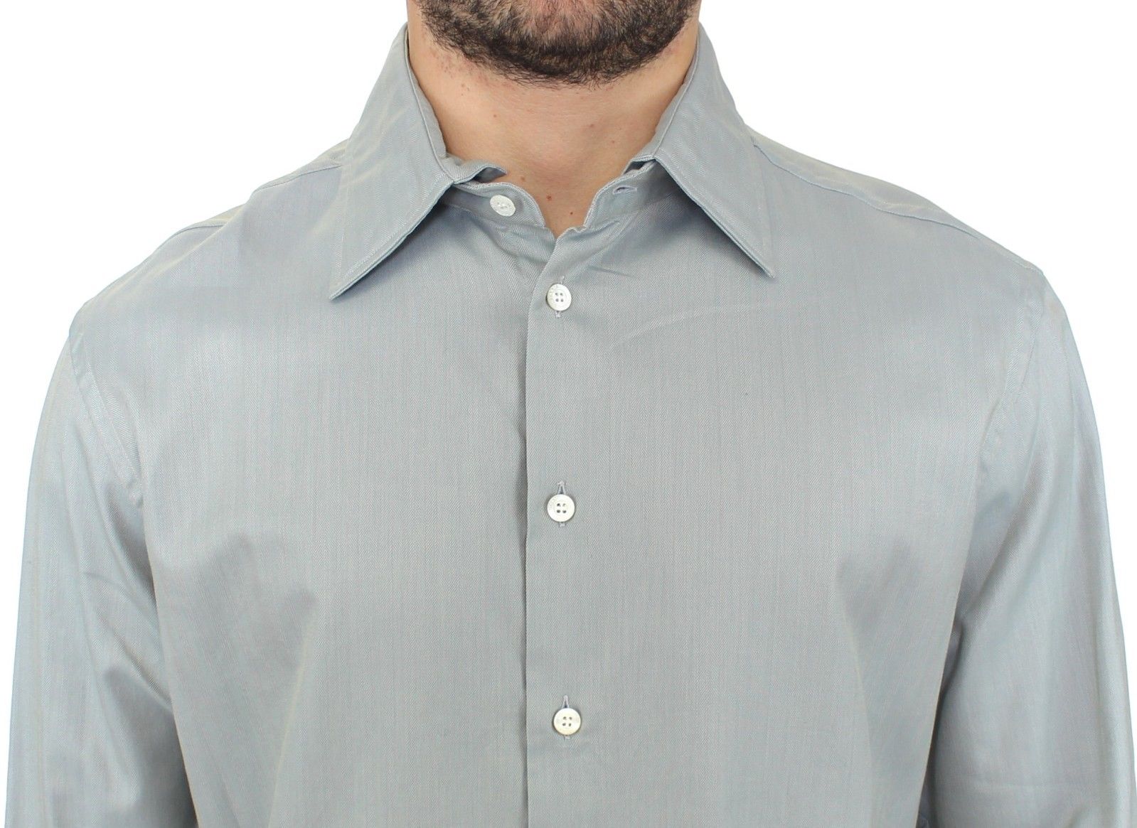 Elegance Unleashed Gray Casual Button-Front Shirt - ventzia