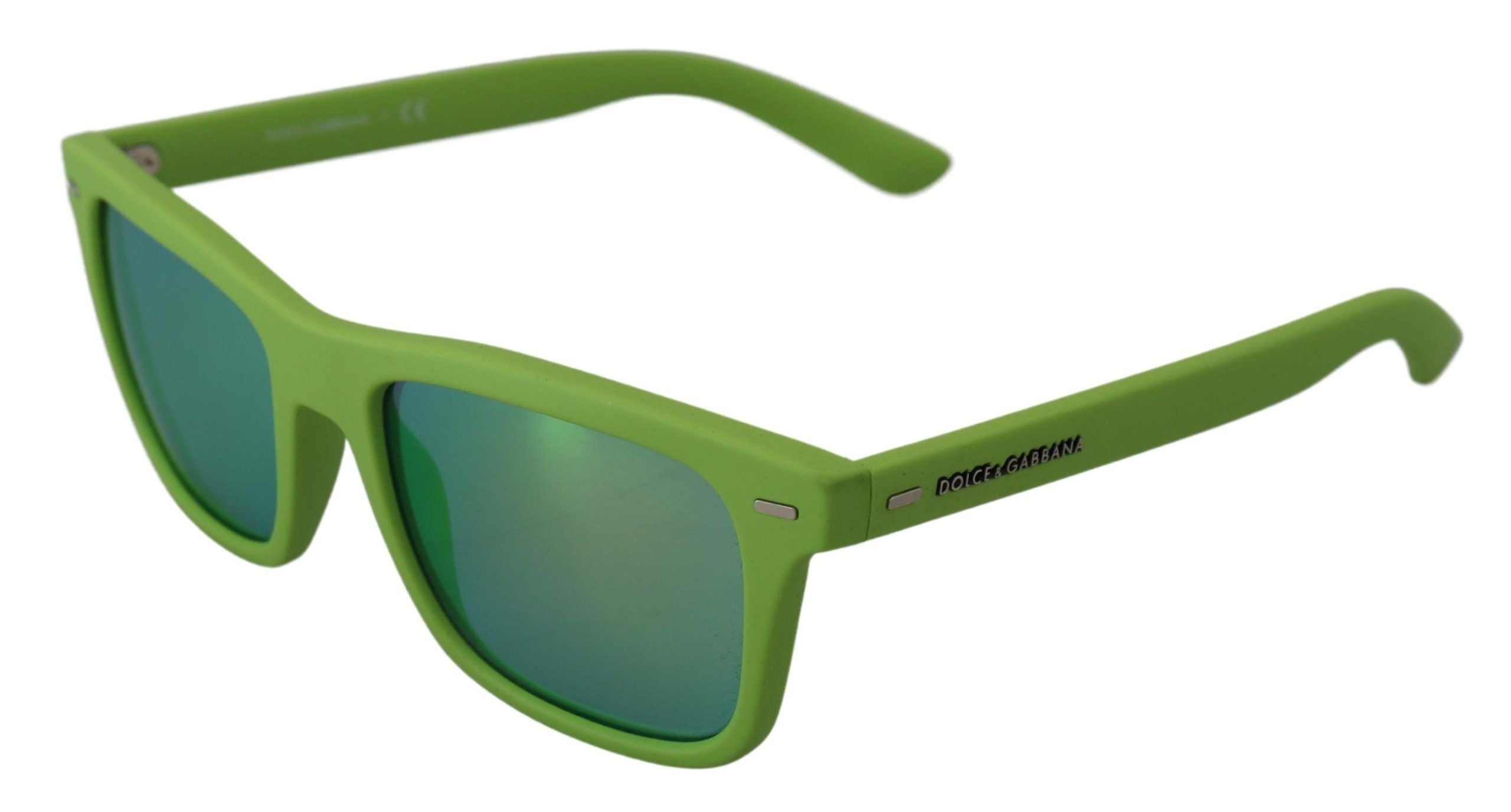 Green Rubber Full Rim Frame Shades DG6095 Acid Sunglasses - ventzia