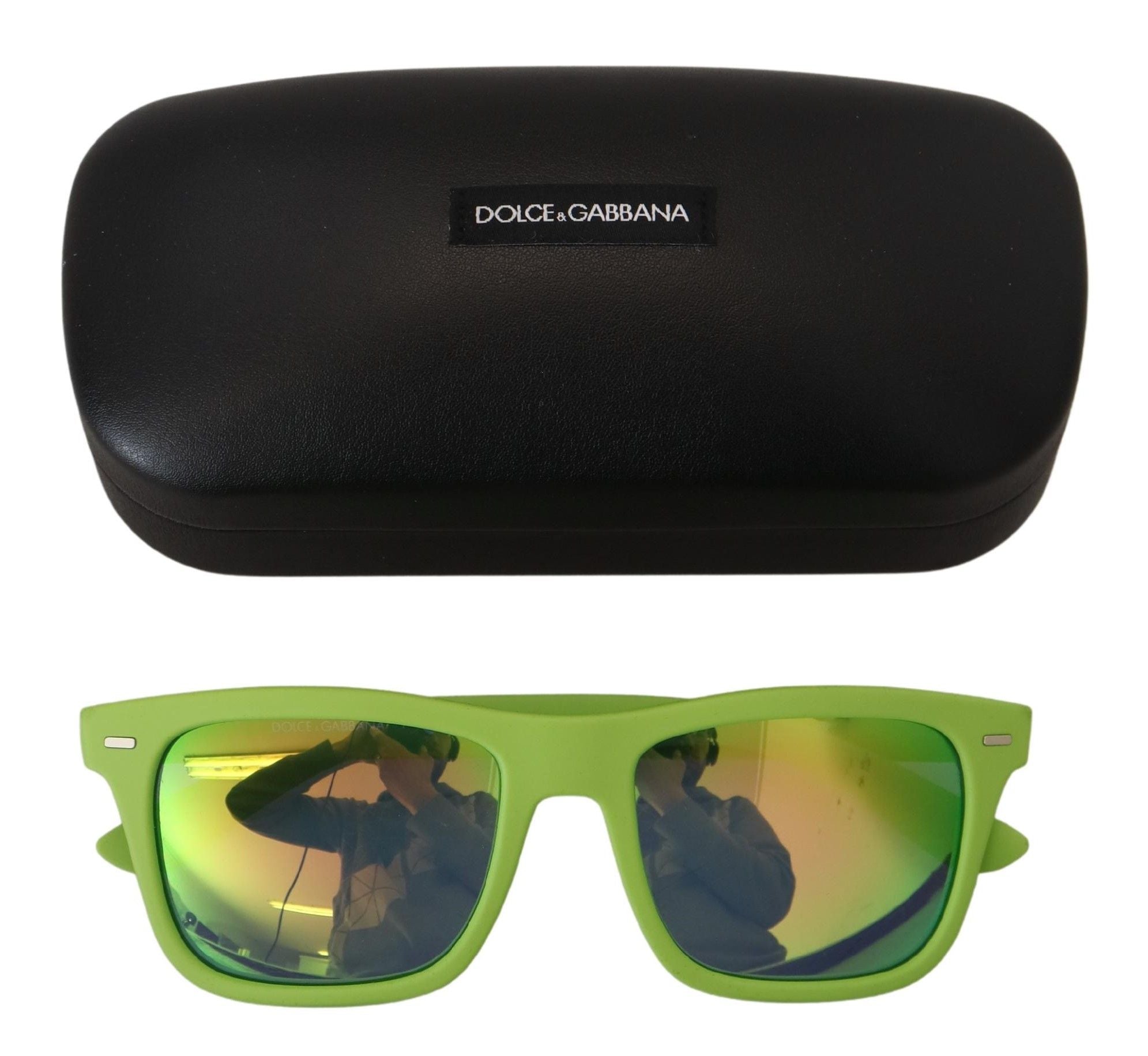 Green Rubber Full Rim Frame Shades DG6095 Acid Sunglasses - ventzia