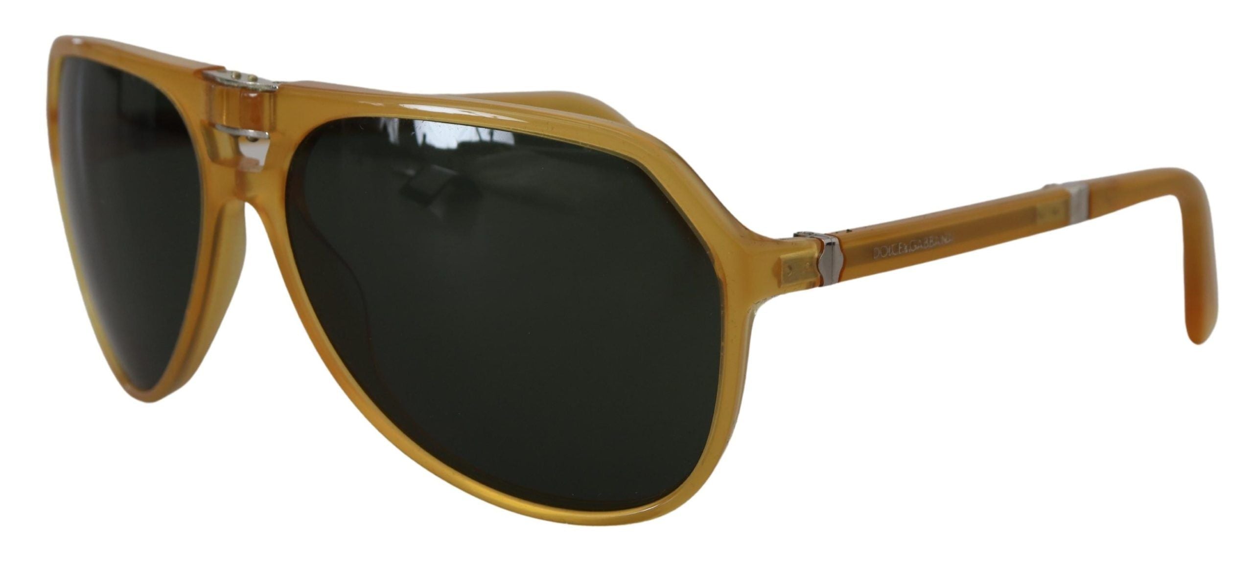 Yellow Acetate Black Lens Aviator DG4196 Sunglasses - ventzia