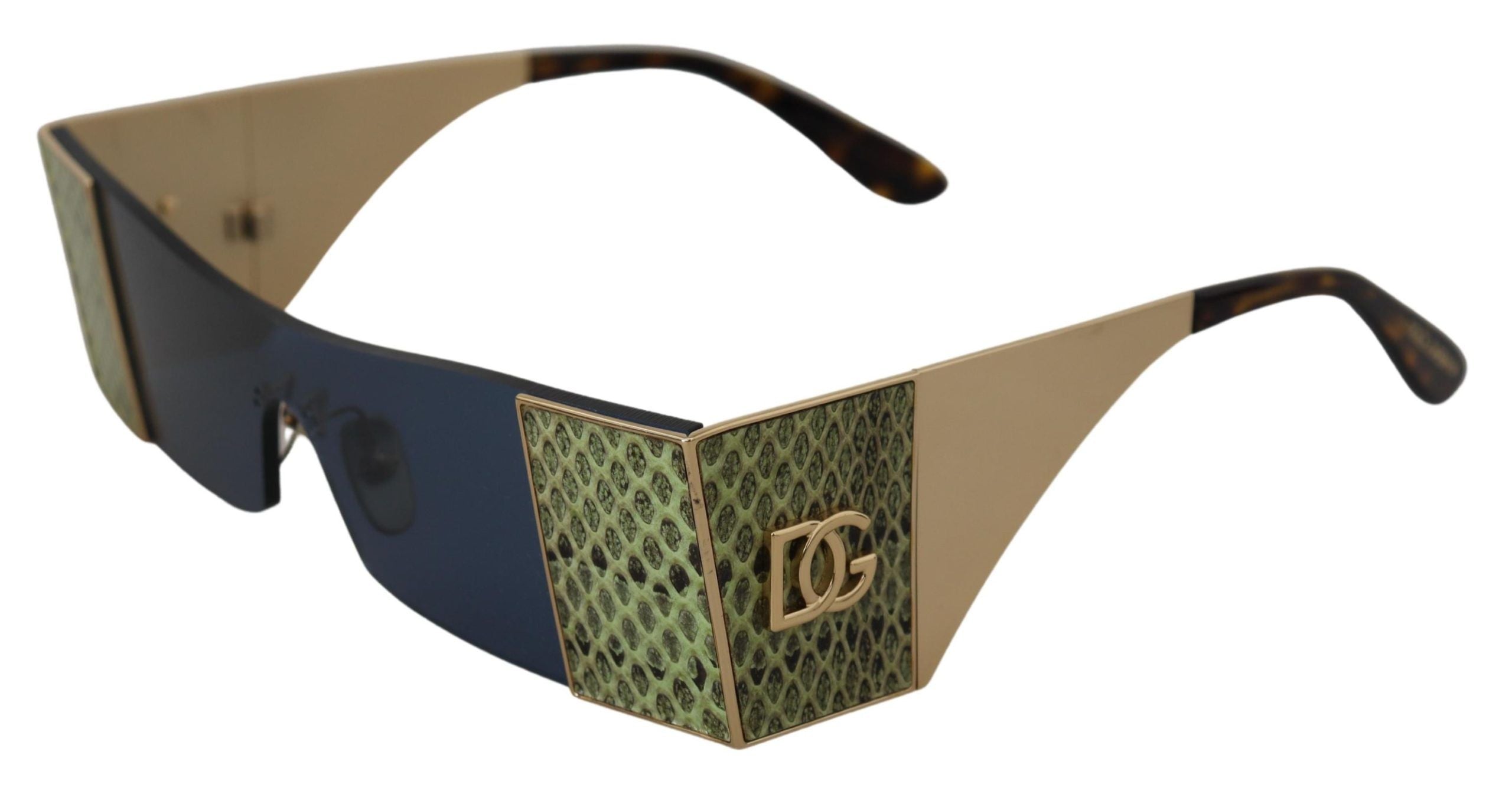 Gold Metal Rectangle Shades DG2263 Sunglasses - ventzia