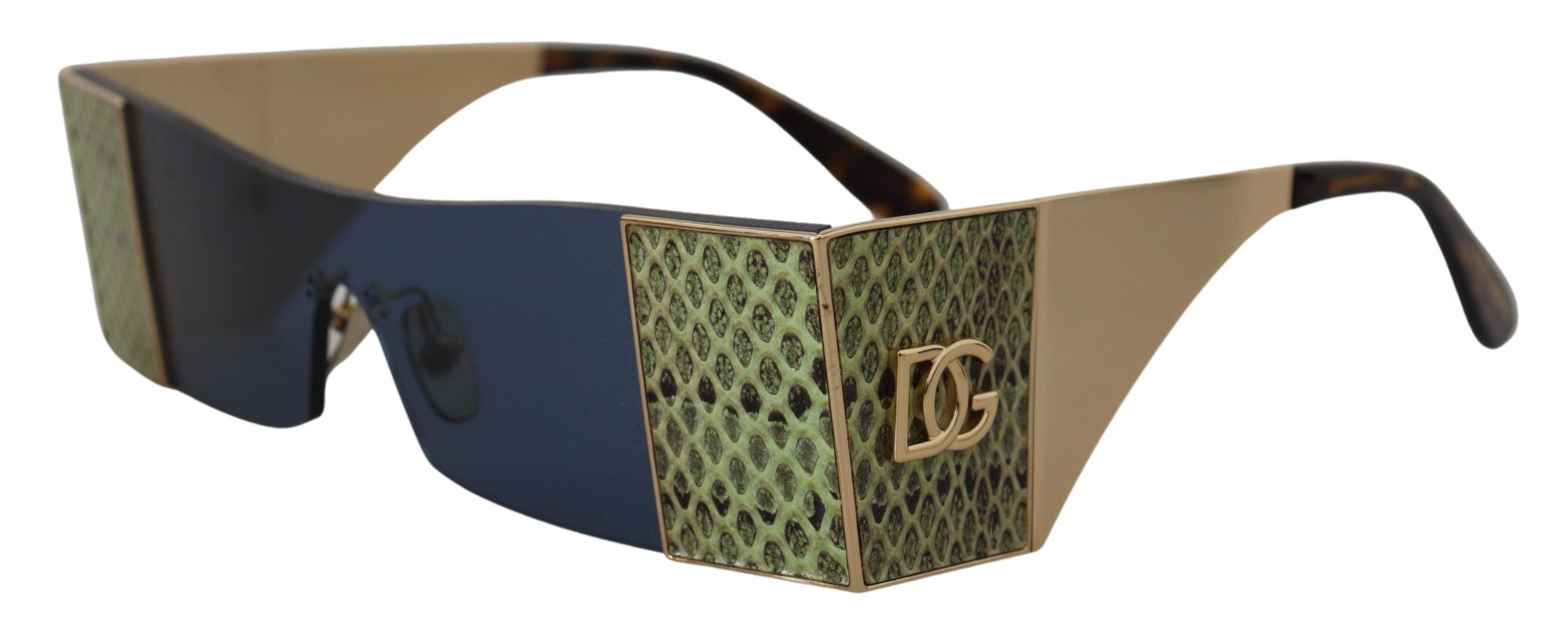 Gold Metal Rectangle Shades DG2263 Sunglasses - ventzia
