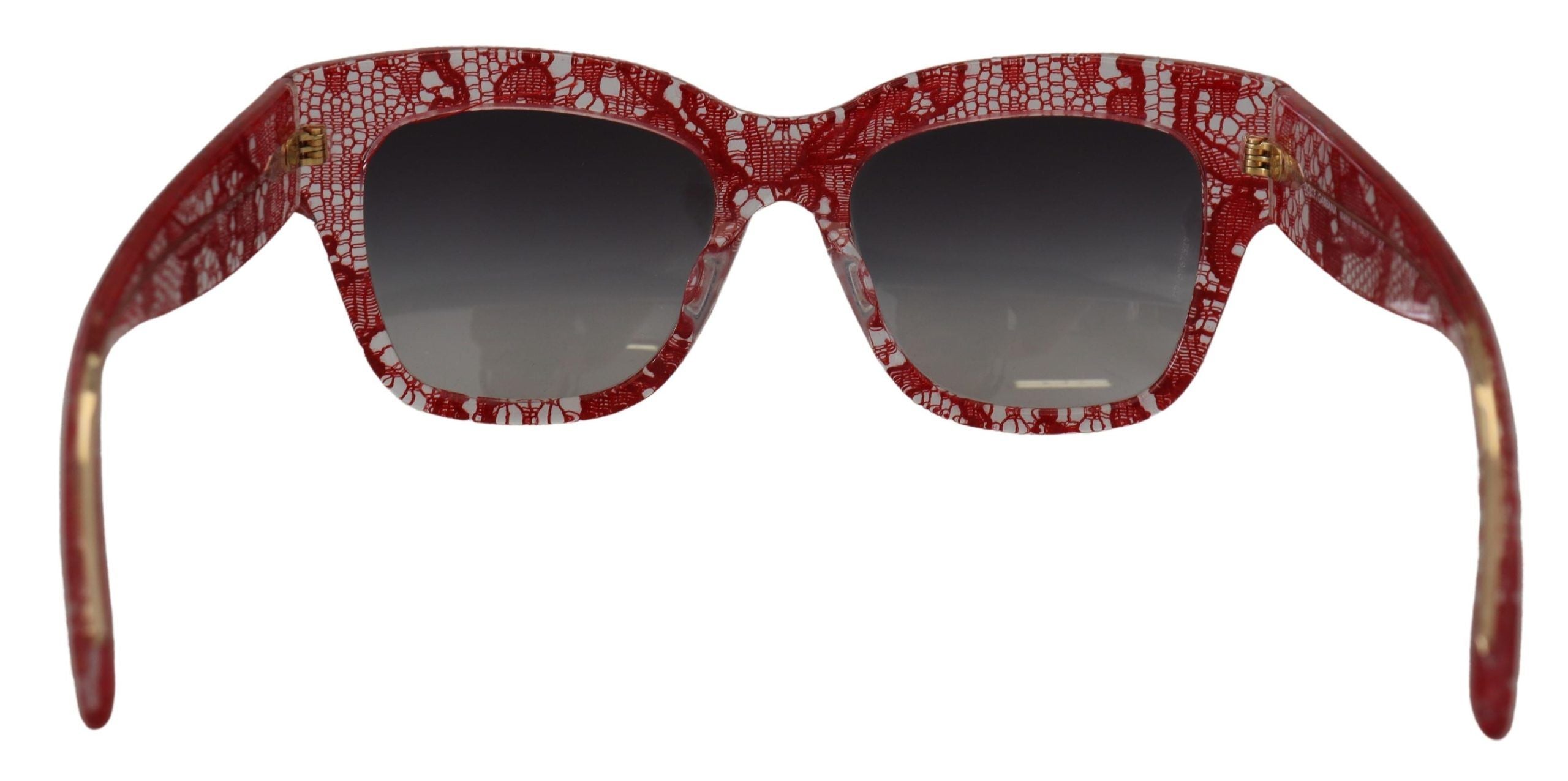 Red Lace Acetate Rectangle Shades DG4231F Sunglasses - ventzia