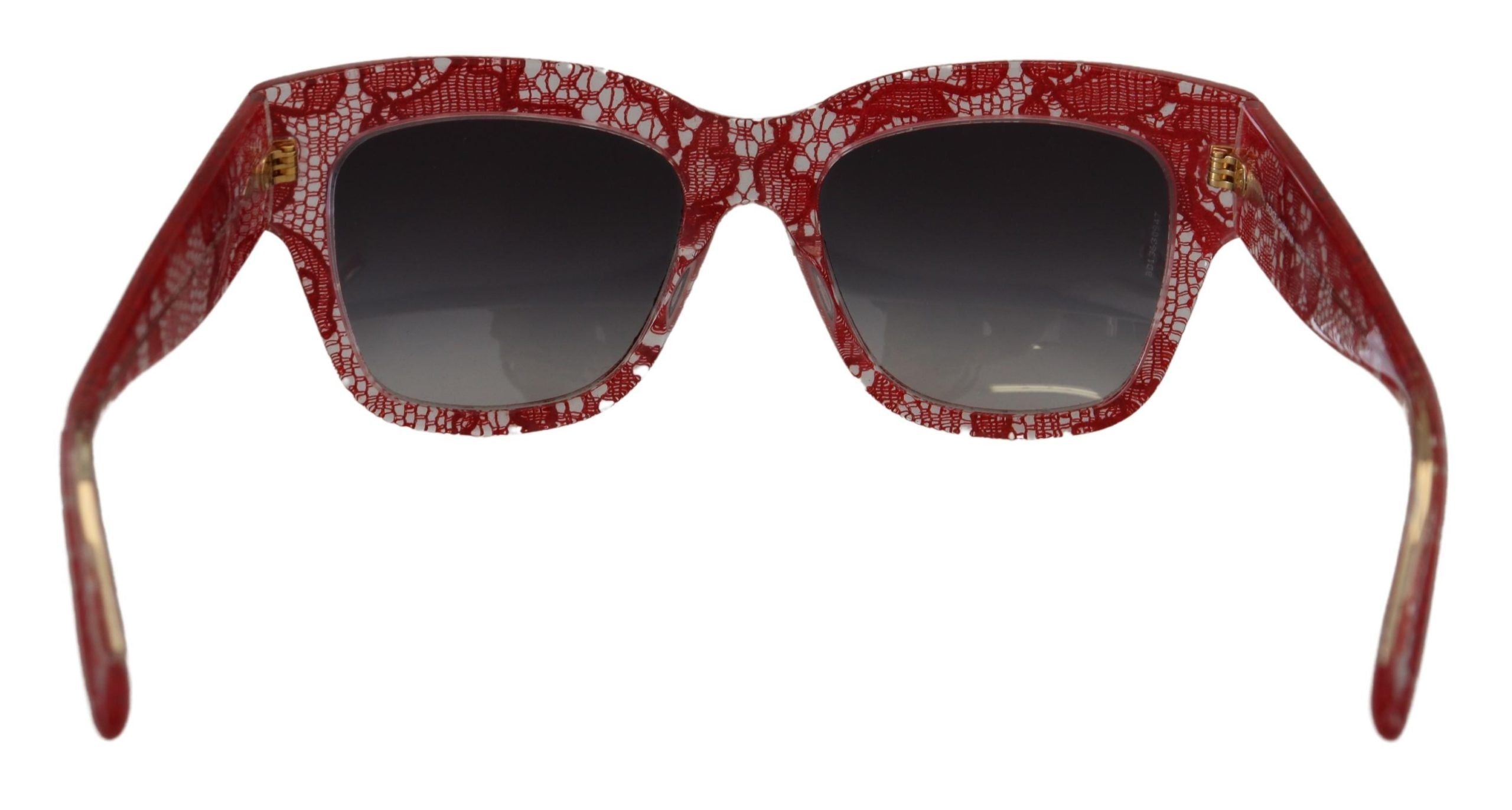 Red Lace Acetate Rectangle Shades DG4231Sunglasses - ventzia