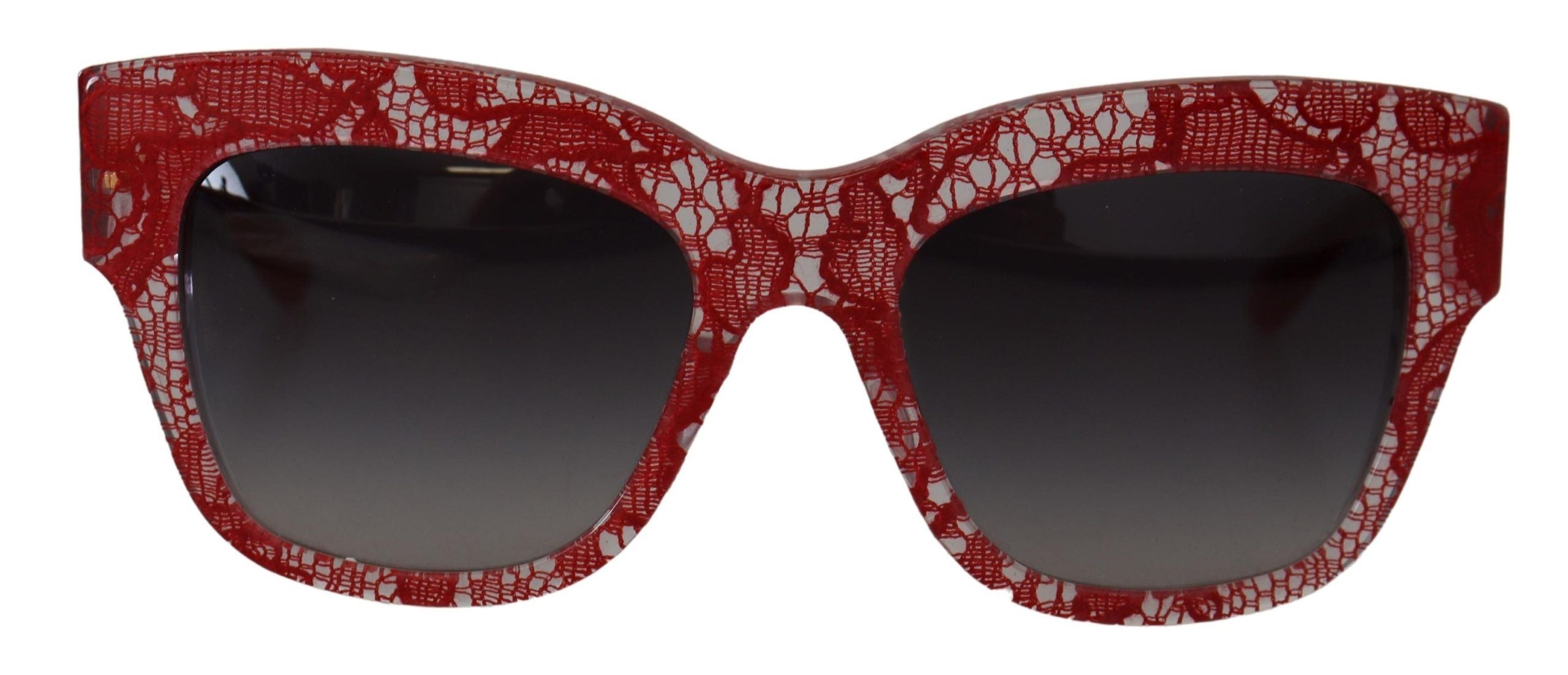 Red Lace Acetate Rectangle Shades DG4231Sunglasses - ventzia