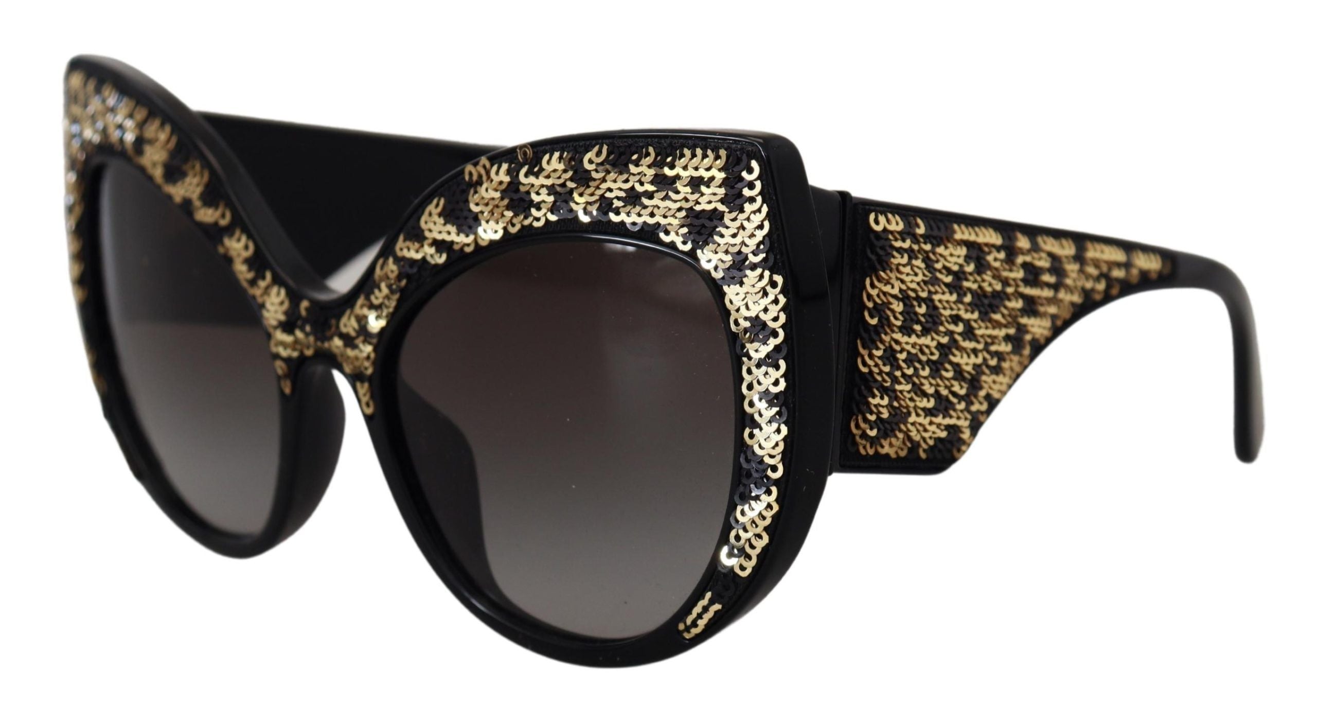 Black Gold Sequin Butterfly Polarized DG4326 Sunglasses - ventzia