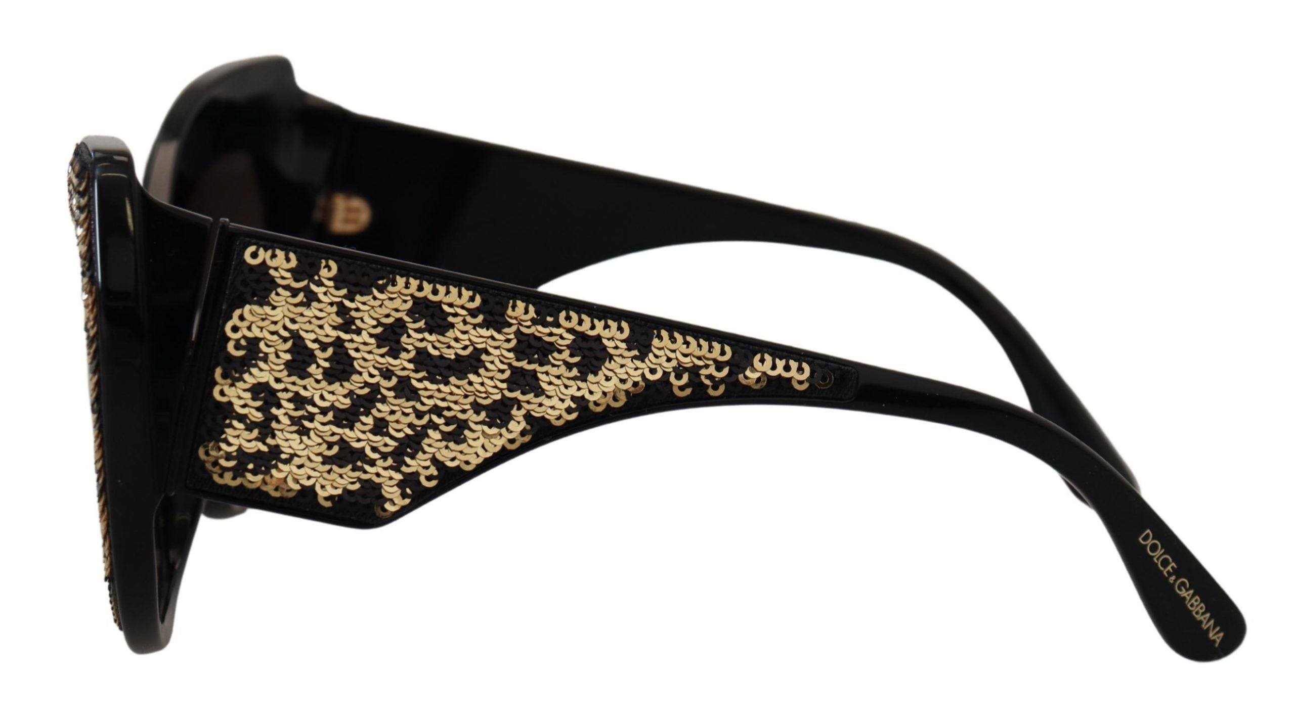 Black Gold Sequin Butterfly Polarized DG4326 Sunglasses - ventzia