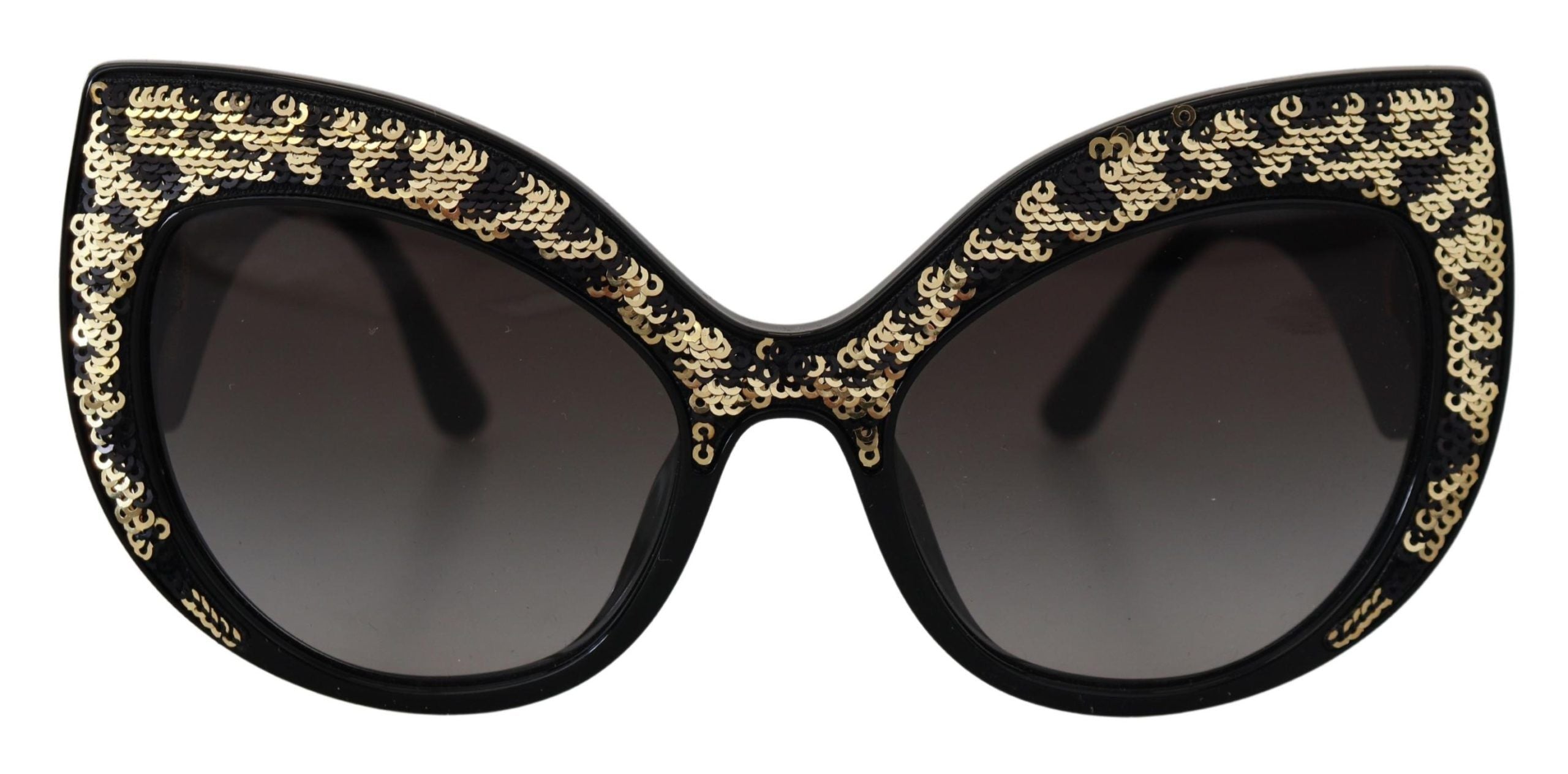 Black Gold Sequin Butterfly Polarized DG4326 Sunglasses - ventzia