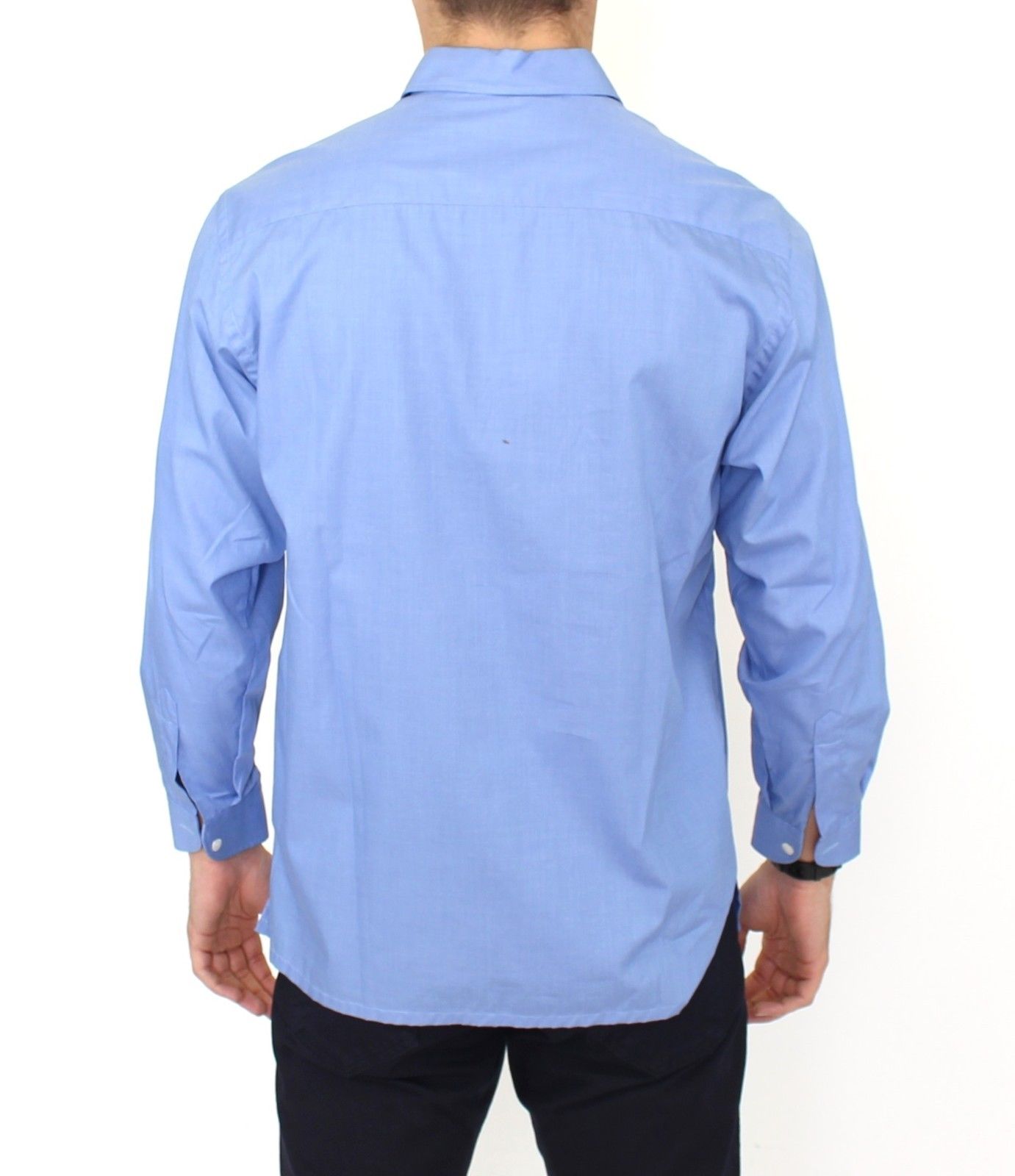 Dapper Blue Cotton Dress Shirt for Men - ventzia