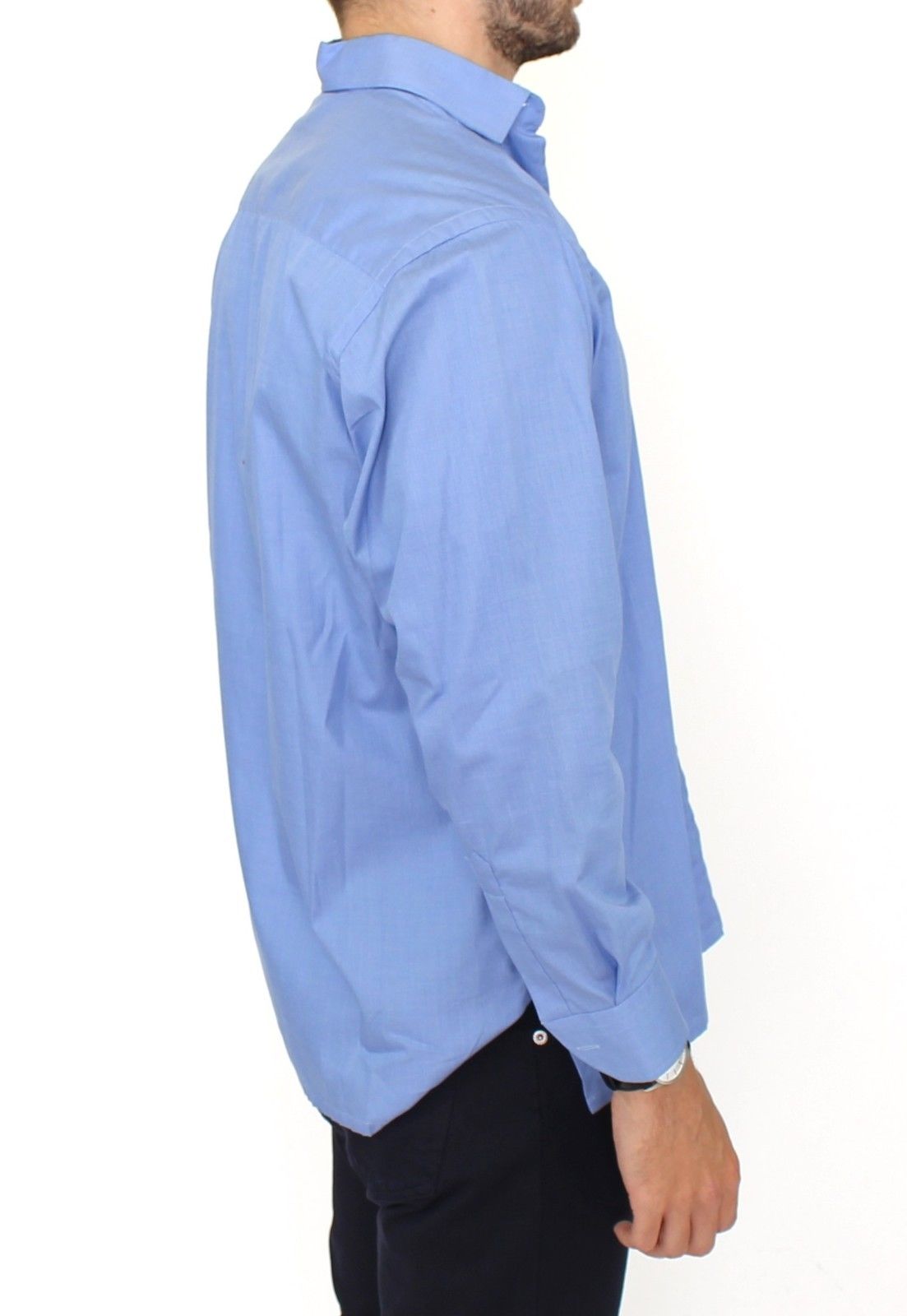 Dapper Blue Cotton Dress Shirt for Men - ventzia