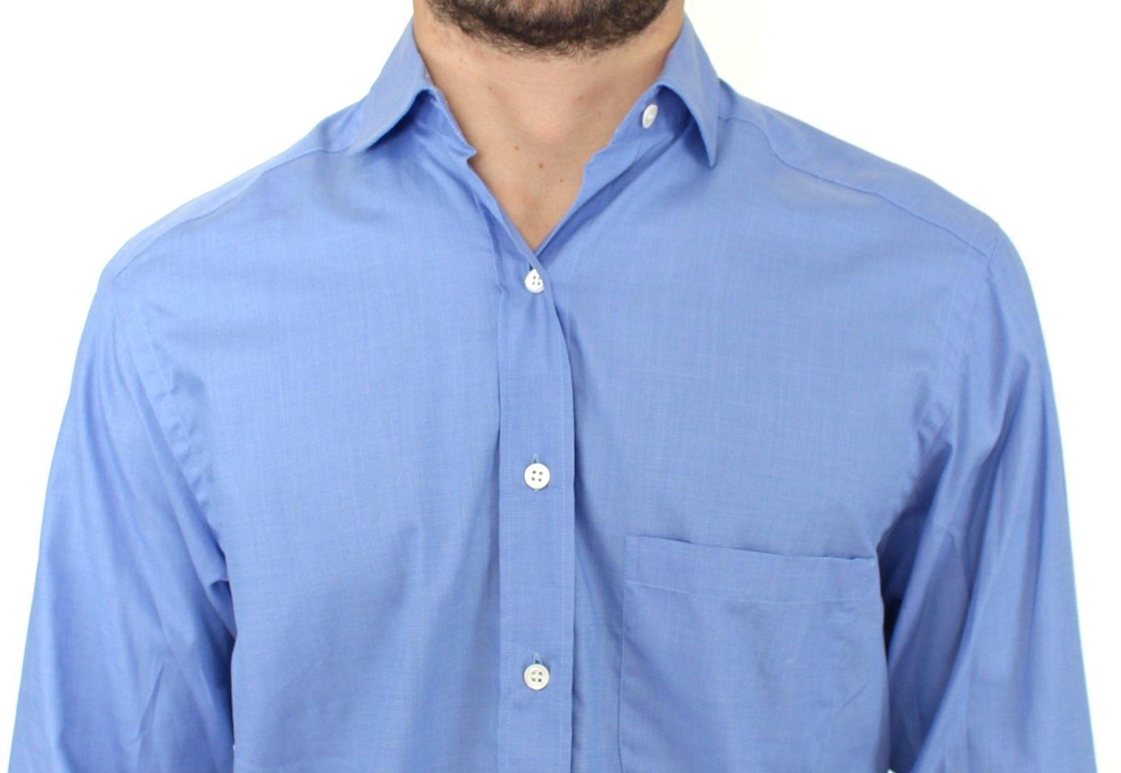 Dapper Blue Cotton Dress Shirt for Men - ventzia