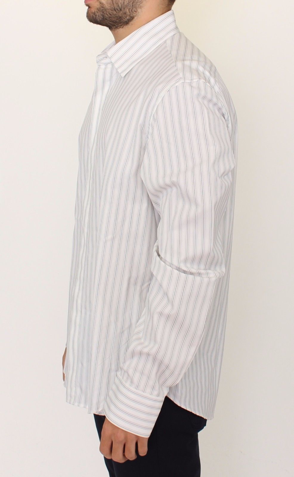 Elegant Striped Cotton Casual Shirt - ventzia