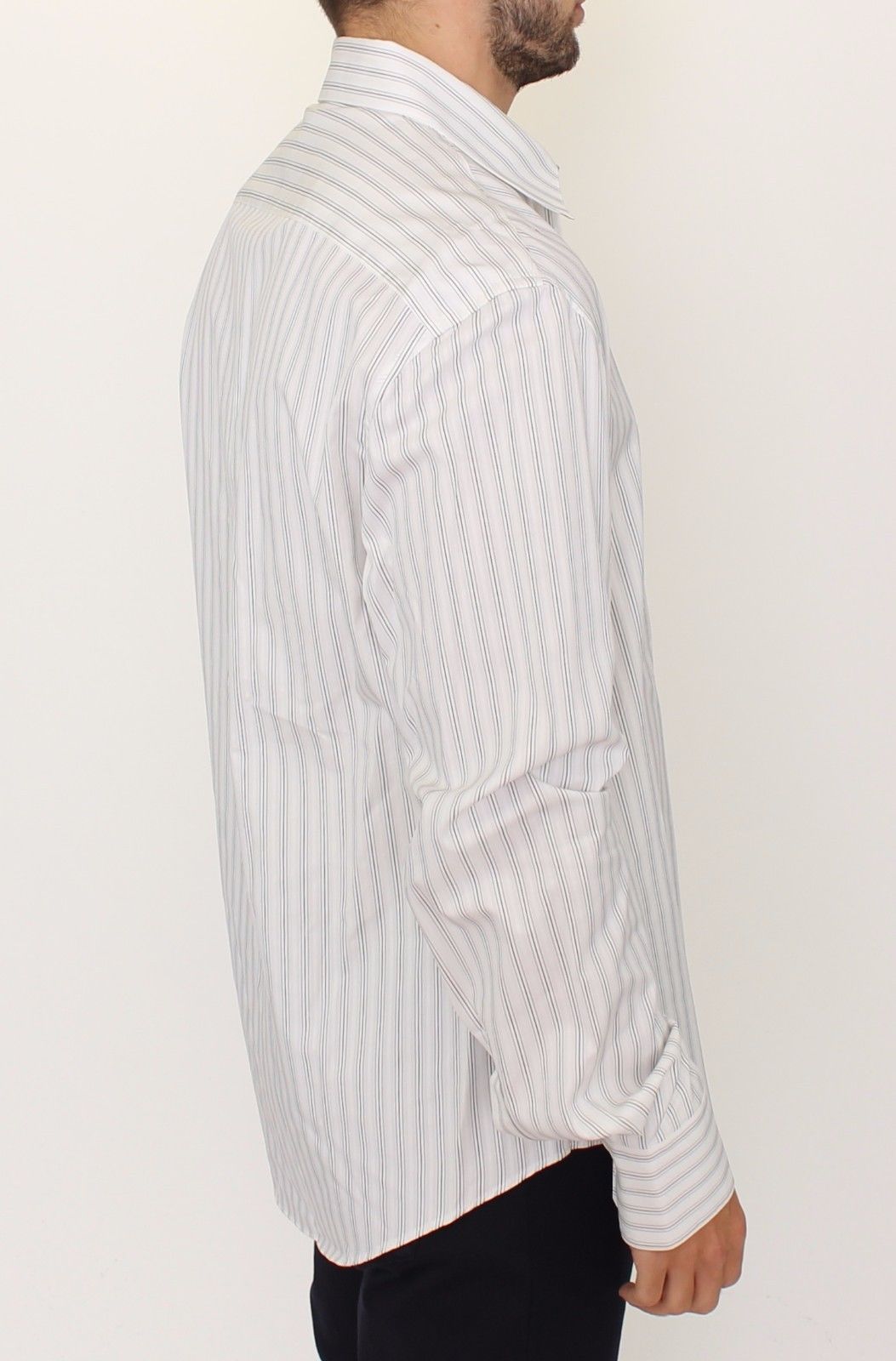 Elegant Striped Cotton Casual Shirt - ventzia