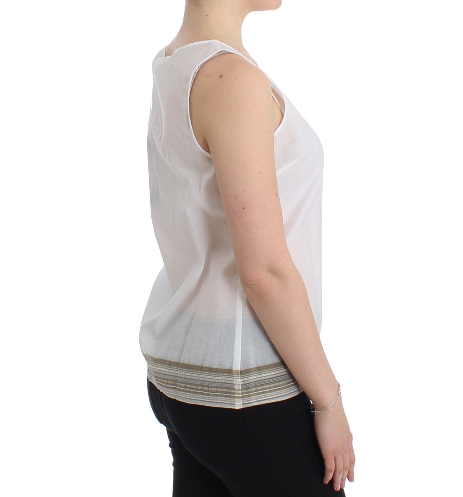 Elegant White Bow-Detailed Sleeveless Top - ventzia